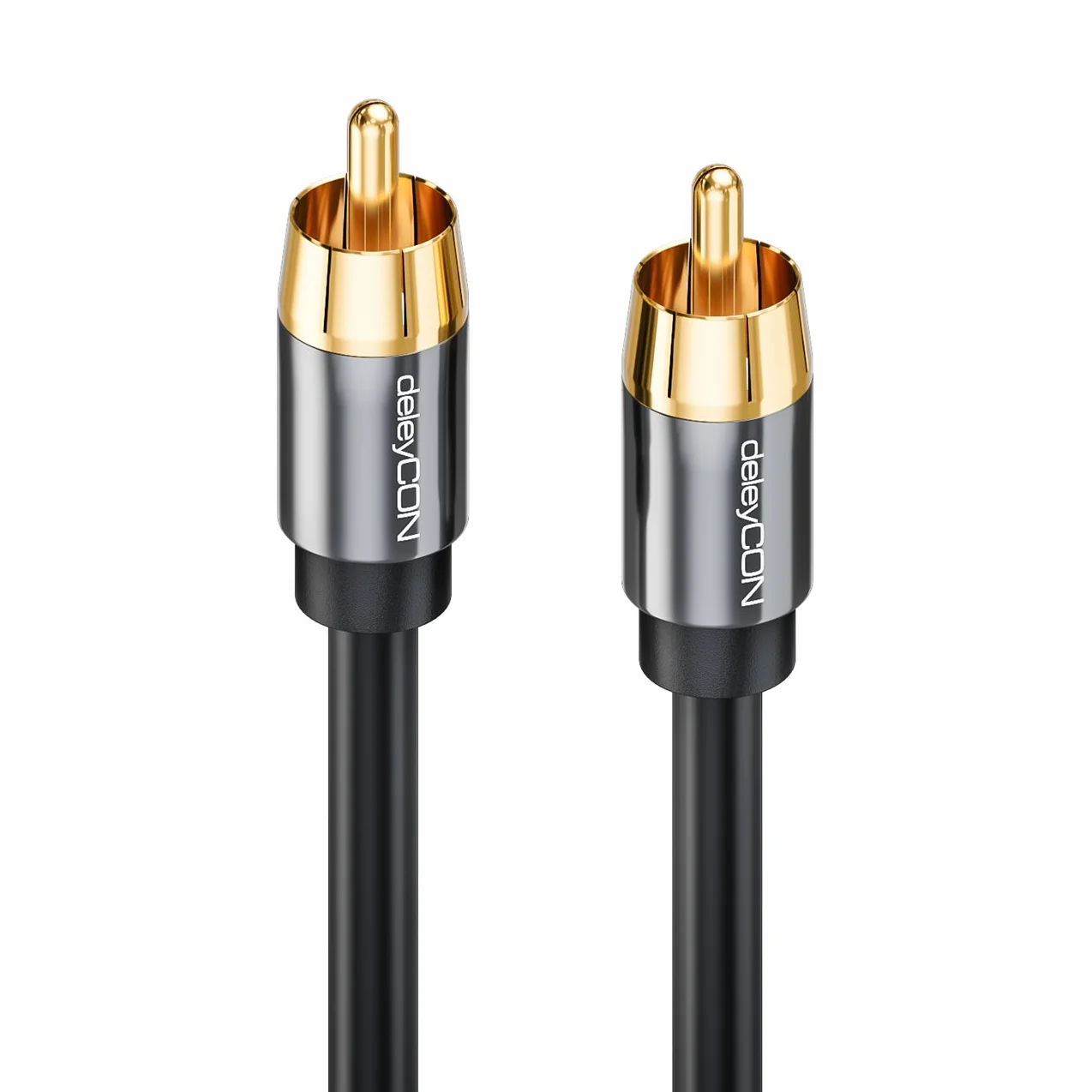 deleyCON 3,0m Câble Subwoofer - Cinch RCA Coaxial Numérique - Fiches Dorées - Liaison Audio - Subwoofer AV Receiver Amplificateur Home Cinéma