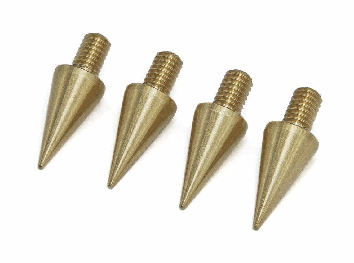 PrecisionGeek - M5 8mm dia Laiton Haut-Parleur Pointes de découplage/Cônes Lot de 4