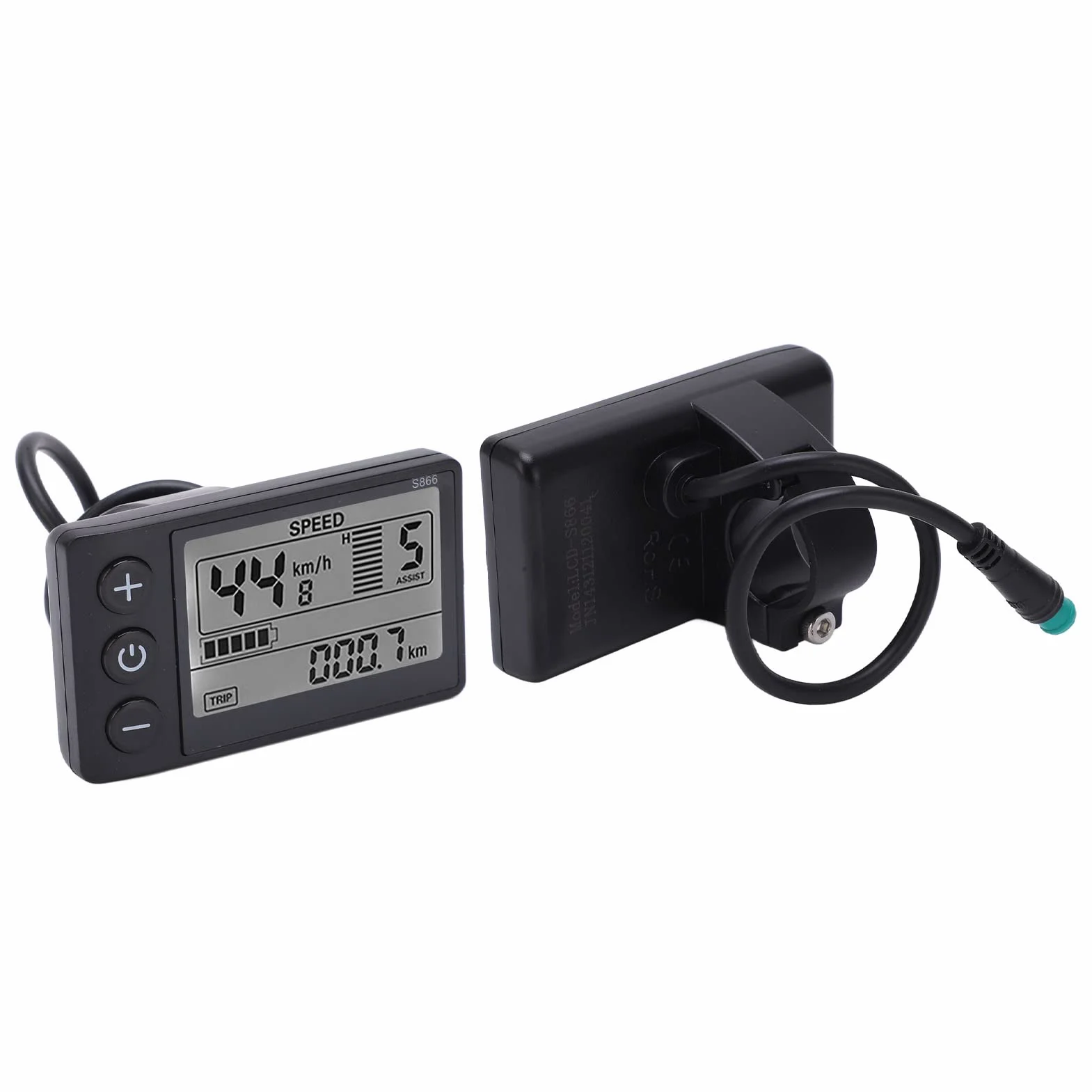 VBESTLIFE Affichage LCD Vélo Électrique Panneau Commande Grand Écran 24V 36V 48V Compteur Vitesse Multifonctionnel Étanche