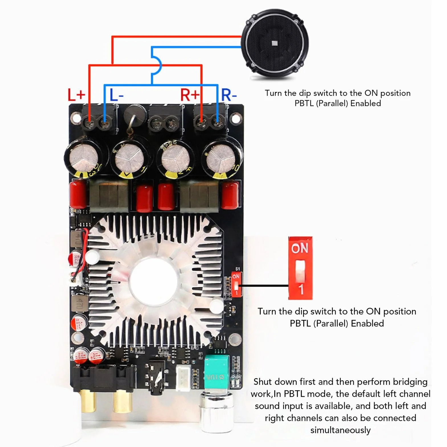 Carte Amplificateur Numérique TPA3251 BT 220W x 2 HiFi Stéréo 12-36V DC pour Audio Home Cinéma