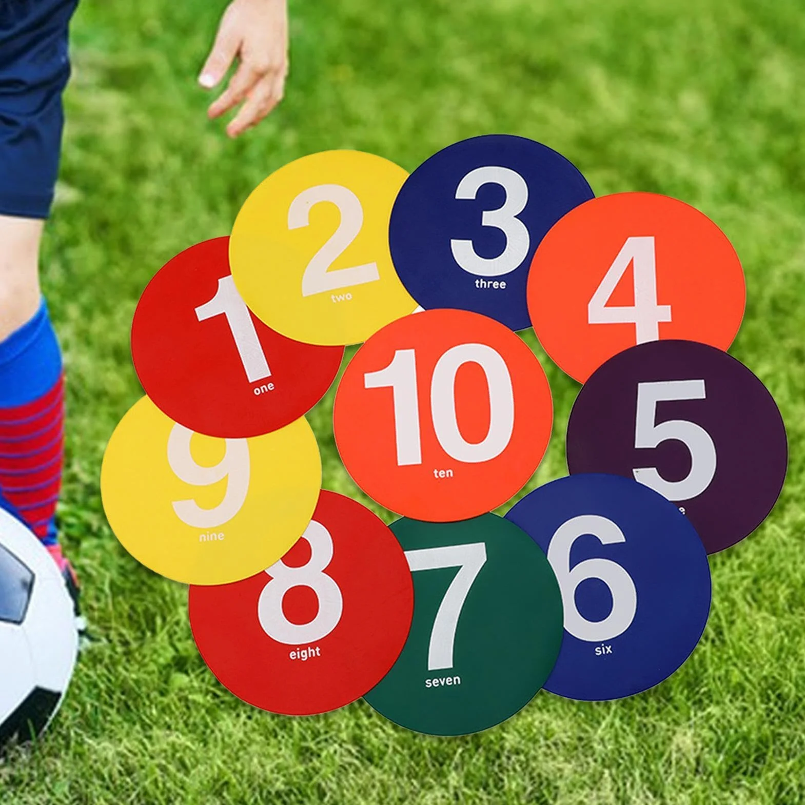 Tapis d'entraînement de football avec cônes antidérapants, Disque de sport Floor Dots, équipement d'agilité
