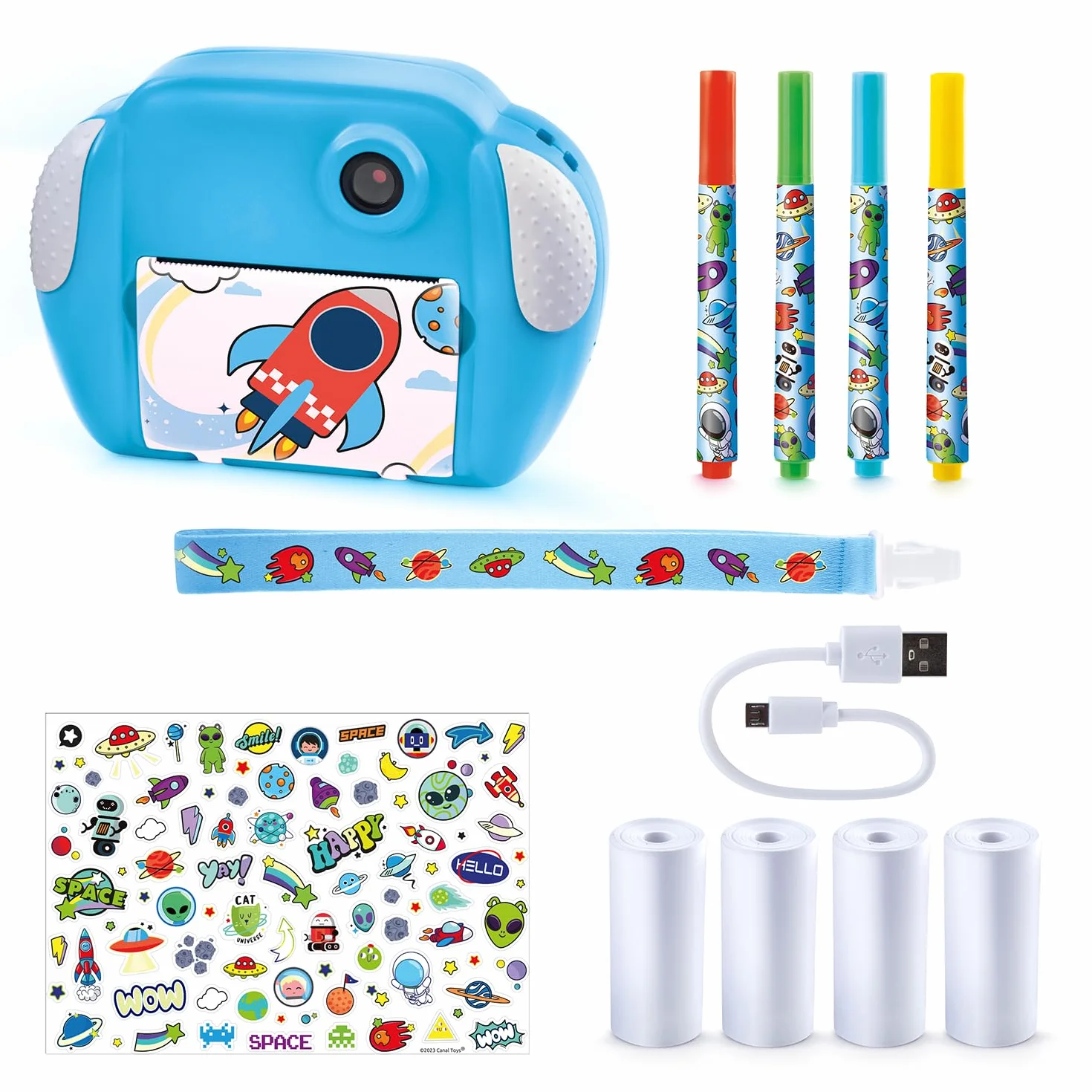 Canal Toys - Photo Creator - Appareil Photo à Impression Instantané - Selfie & Caméra Vidéo - Impression sur Rouleau de Papier Photo Thermique, sans Encre - Cadeau pour Enfant - Dès 4 Ans - CLK 011