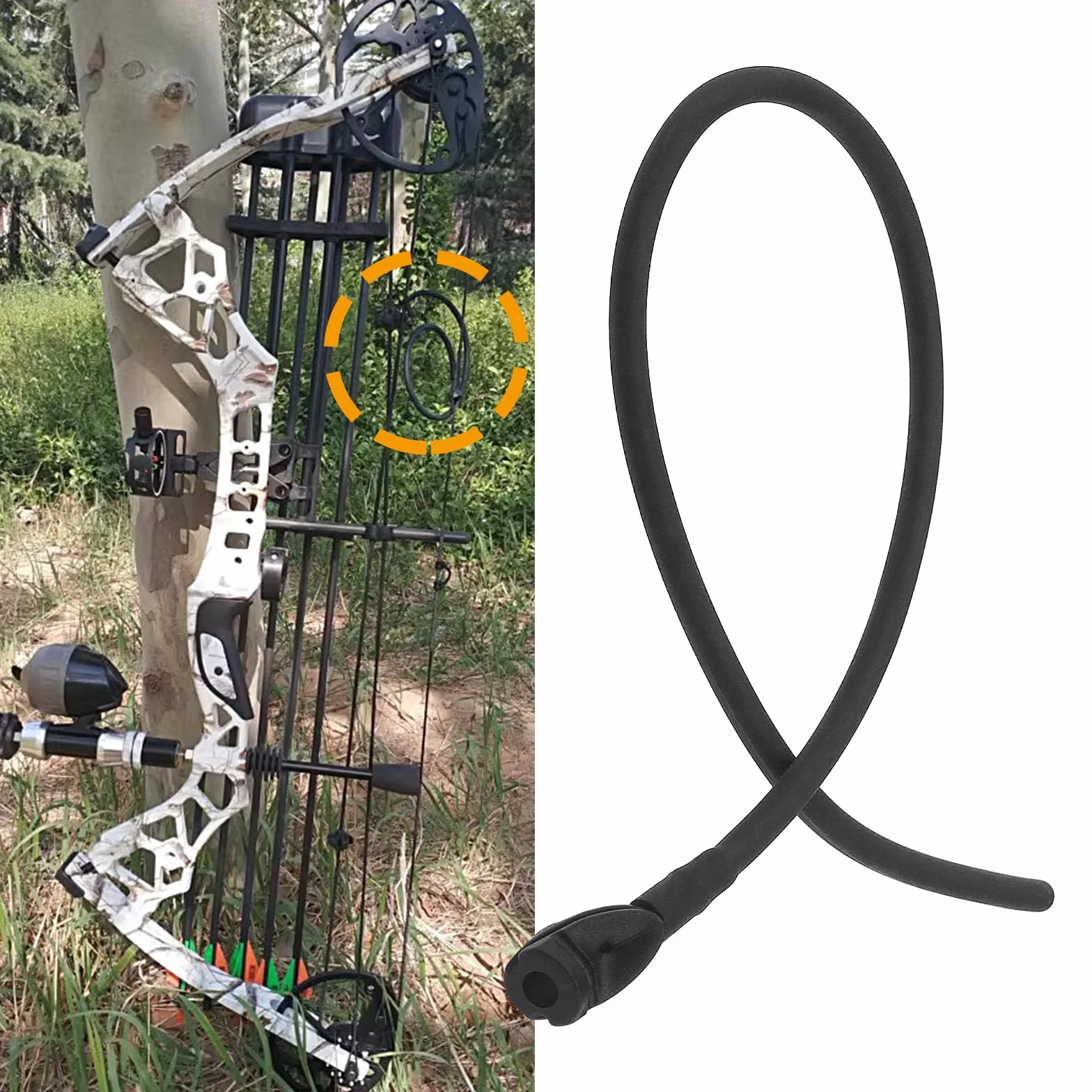 Peep Sight Tube en Caoutchouc pour Arc Composé, Peep Sight Cordon de Traction, Accessoires Arc, Noir