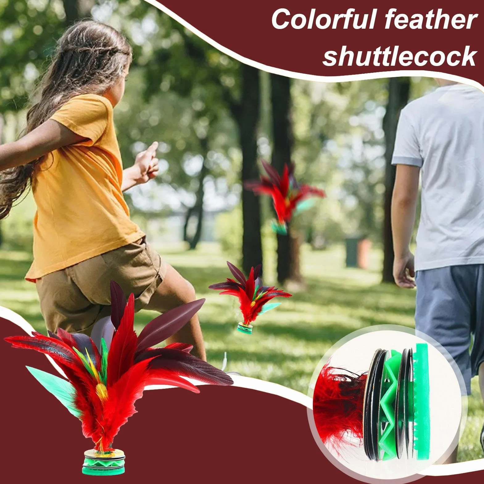 Jianzi À Plumes Colorées, Jeu De Coups De Pied Chinois pour Adultes, Sport Traditionnel en Plein Air