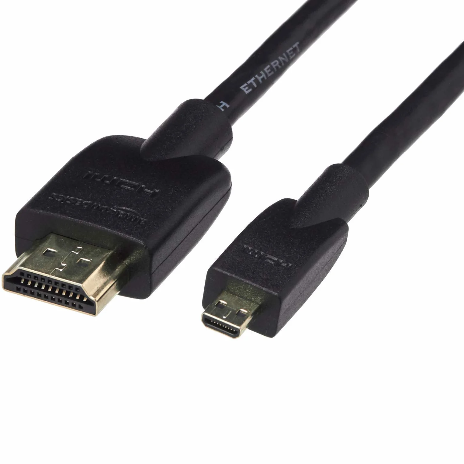 Amazon Basics Micro HDMI to HDMI Display Cable, 18Gbps High-Speed, 4K@60Hz, 2160p, 48-Bit Color, Ethernet Ready, 6 Foot, Black