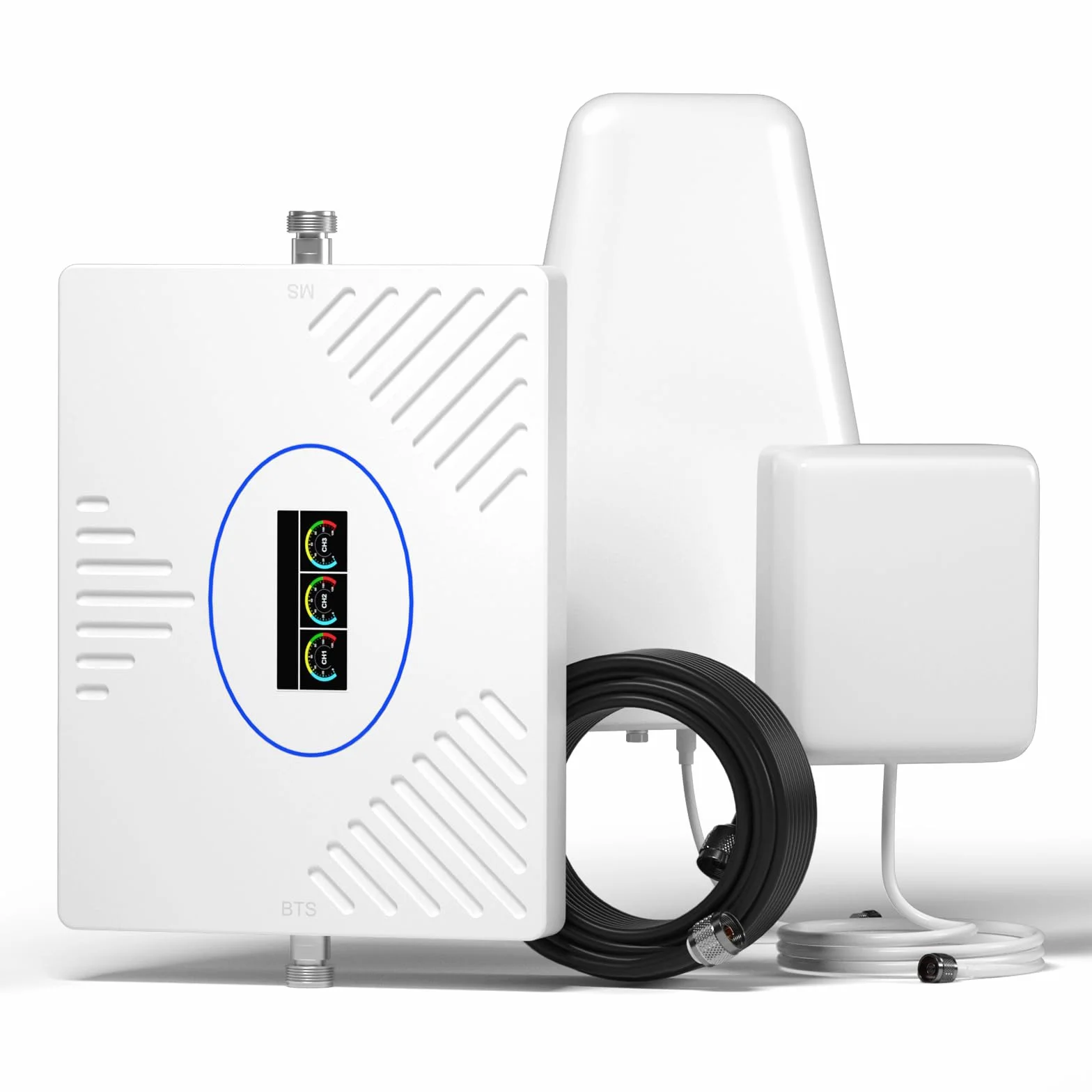Amplificateur de Signal Mobile 800/1800/2600 MHz (bandes 20/3/7) Amplificateur de Couverture Mobile LTE 4G 3G Répéteur 4G Compatible avec Orange, SFR, Bouygues, Free pour une utilisation à domicile/au