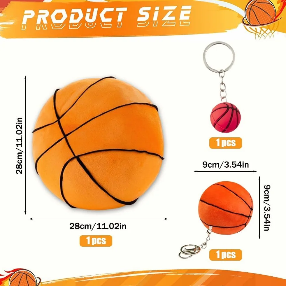 Peluche Basketball Poupée Porte-Clés Jouet Doux Cadeau Enfants
