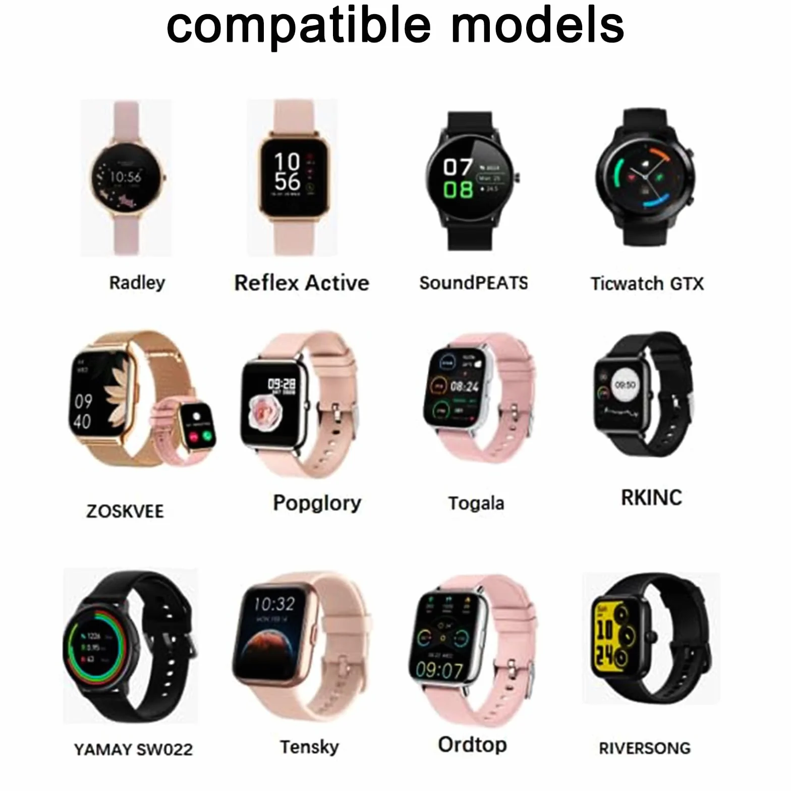 Amzpas Chargeur Montre Connectée, Câble USB 2 Broches de Charge Magnétique pour Smartwatch, Câble de Recharge pour Montre Intelligente Universel, Espacement des Contacts du Chargeur 4mm (USB 60cm)