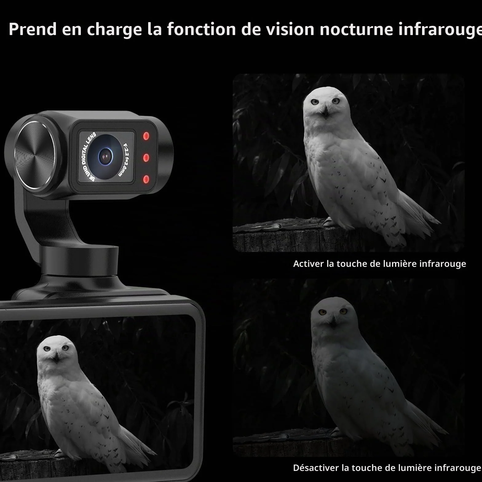 ORDRO M5 Camera Vlog, 4K/60 IPS Camescope, Stabilisation à 3 Axes, Écran Tactile Rotatif 3,5", Suivi Facial, WiFi, Camera Vision Nocturne, Caméscopes Youtube