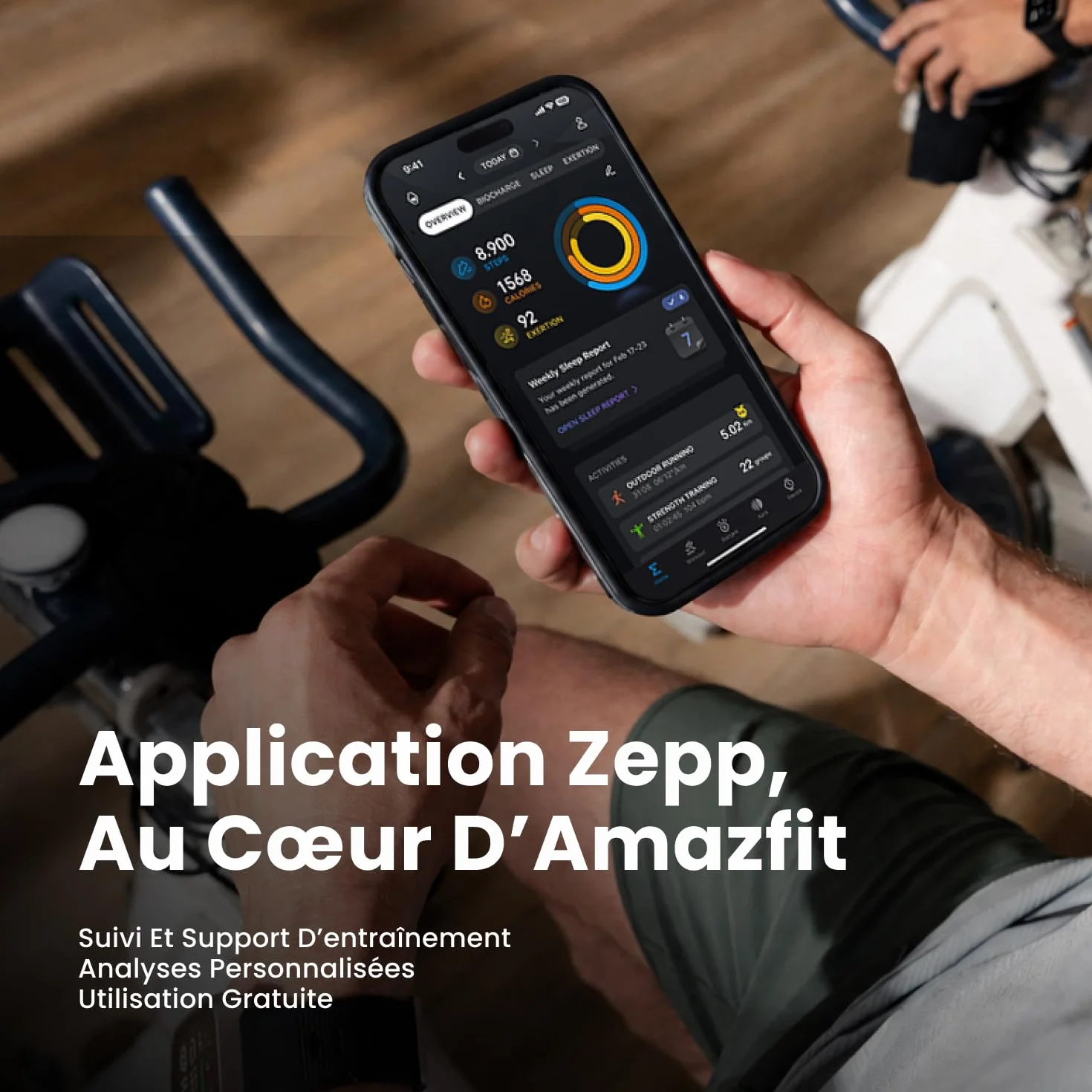 Amazfit Bip Max 50 mm Montre Connectée Écran AMOLED 2,07" Autonomie 20 Jours GPS Cartes 4 Go Stockage Tracker d'Activité 150+ Sports HYROX Android iPhone