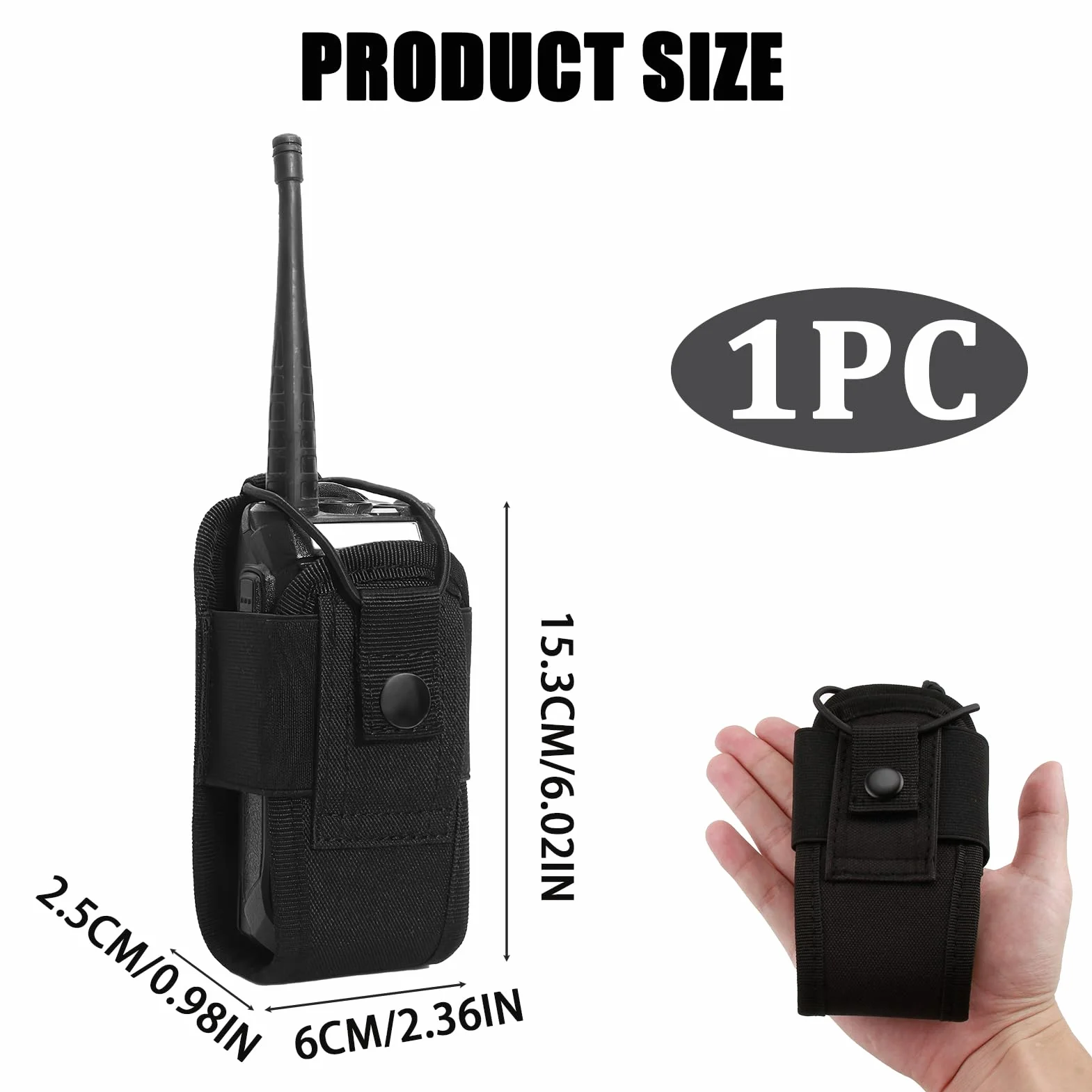Tactique Titulaire Cas Étui Molle Pochette de Ceinture Nylon Étui de Radio Tactique Molle pour Gilet étui Universel réglable pour Talkie-walkie Sac pour Radio Portable ou Talkie-walkie