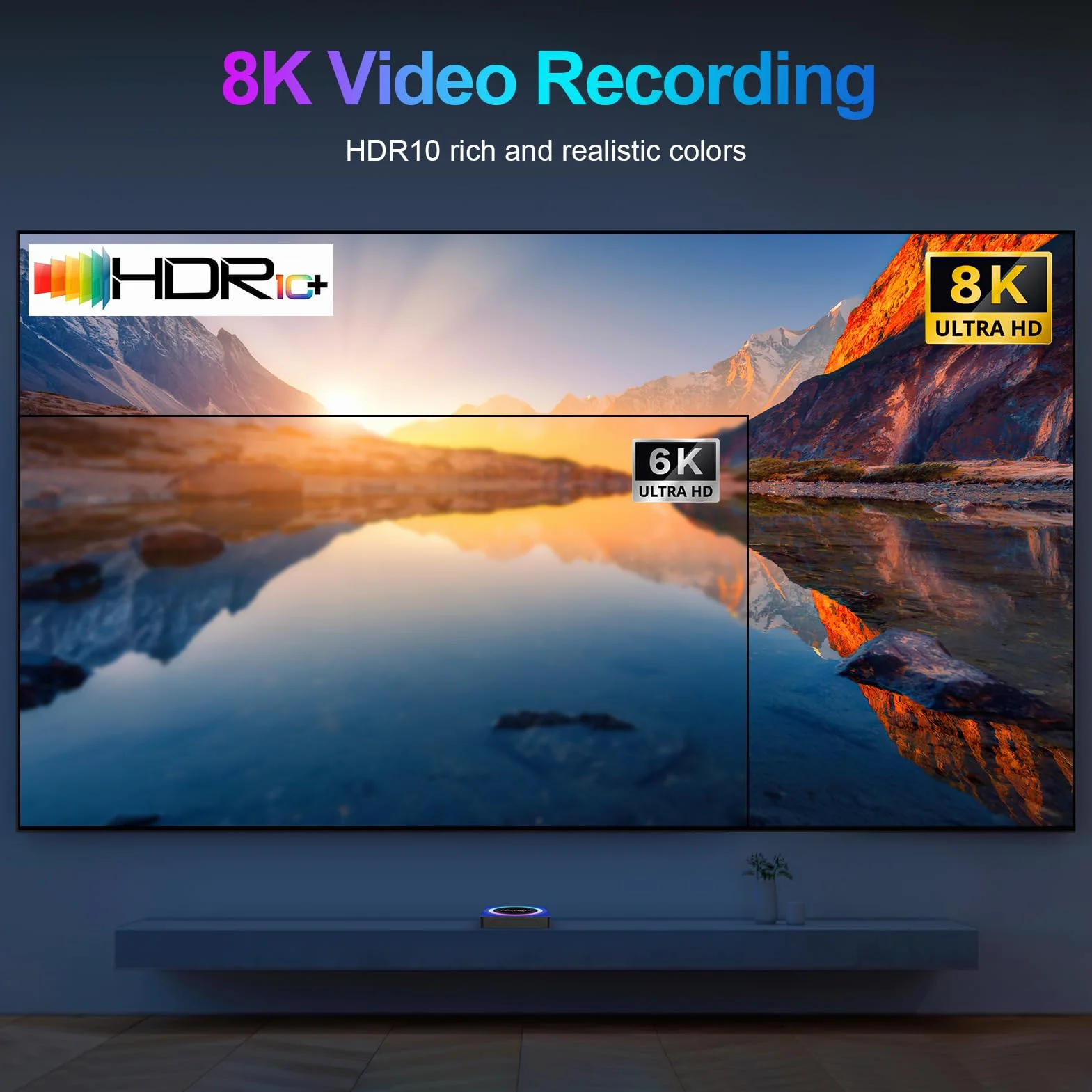 Android 13.0 TV Box, Smart TV Box 2GB RAM 16GB ROM RK3528 Quad-Core 64bit Cortex-A53 GPU Mali 450 MP2, Boitier TV Support 8K Ultra HD WiFi 2.4/5.0GHz