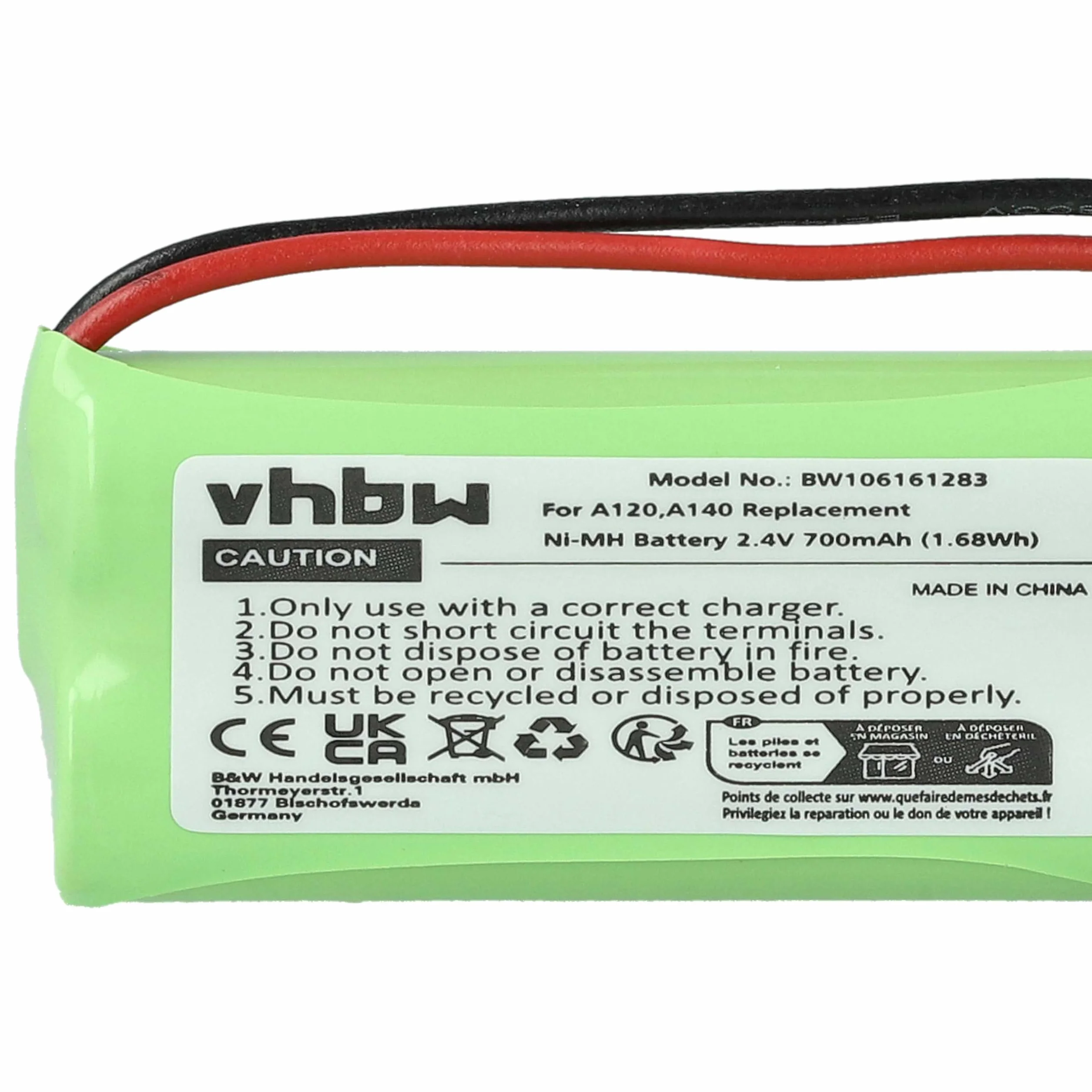 vhbw 3X Batteries (NiMH, 700mAh, 2.4V) téléphones Fixes Compatible avec Siemens Gigaset A260 Trio, A265, A345