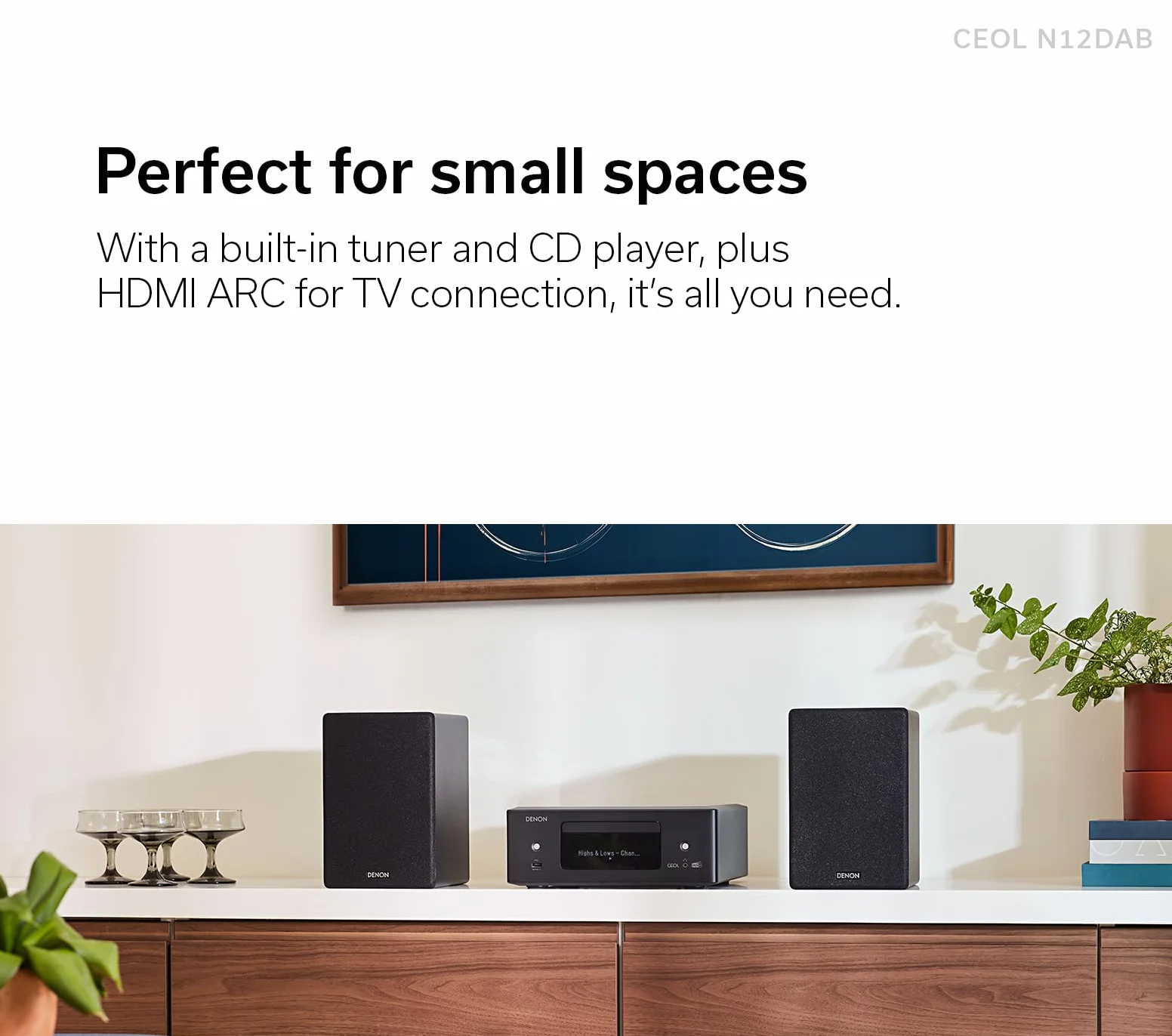 Denon CEOL N12DAB Système Tout-en-Un Lecteur CD Radio DAB/FM HDMI ARC HEOS Noir
