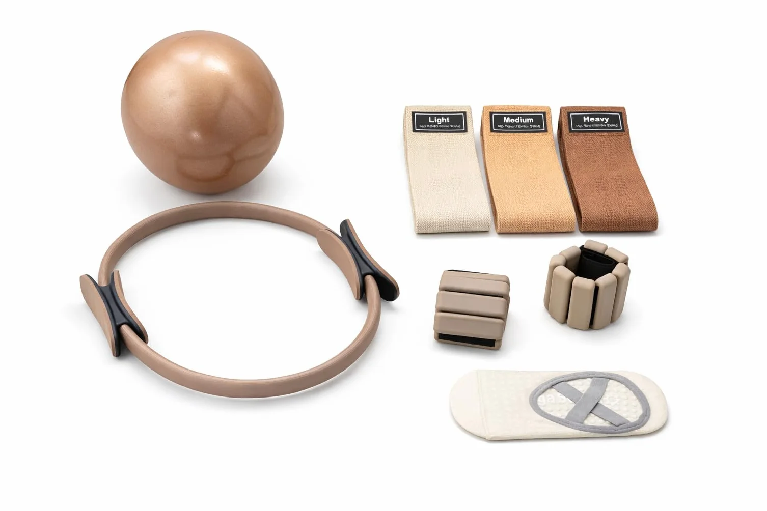 Kit Pilates Complet – Ballon, Anneau, Élastiques, Poids de Cheville, Ballerines Antidérapantes