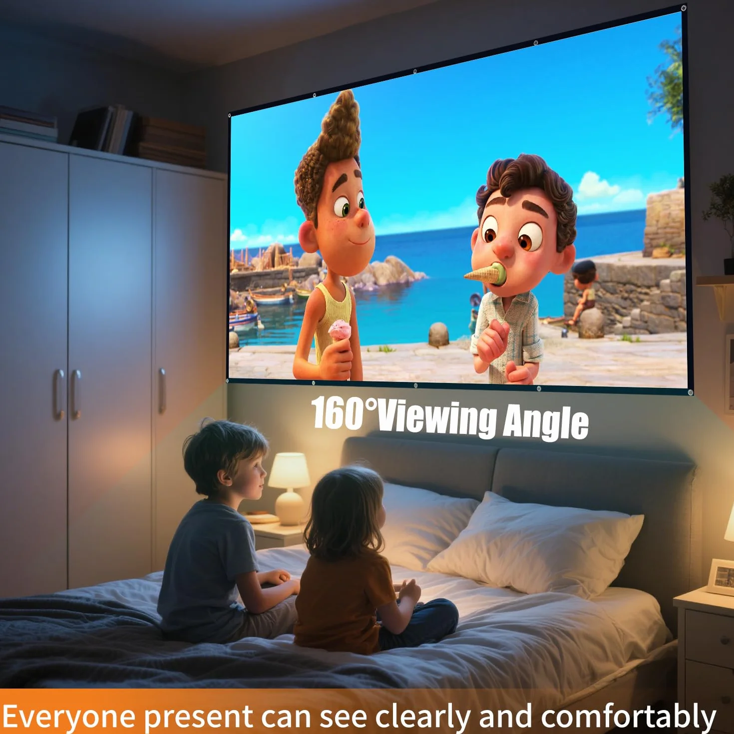 Écran de Projecteur 120 Pouces Pliable Anti-Plis Double Face pour Vidéoprojecteurs Cinéma Maison