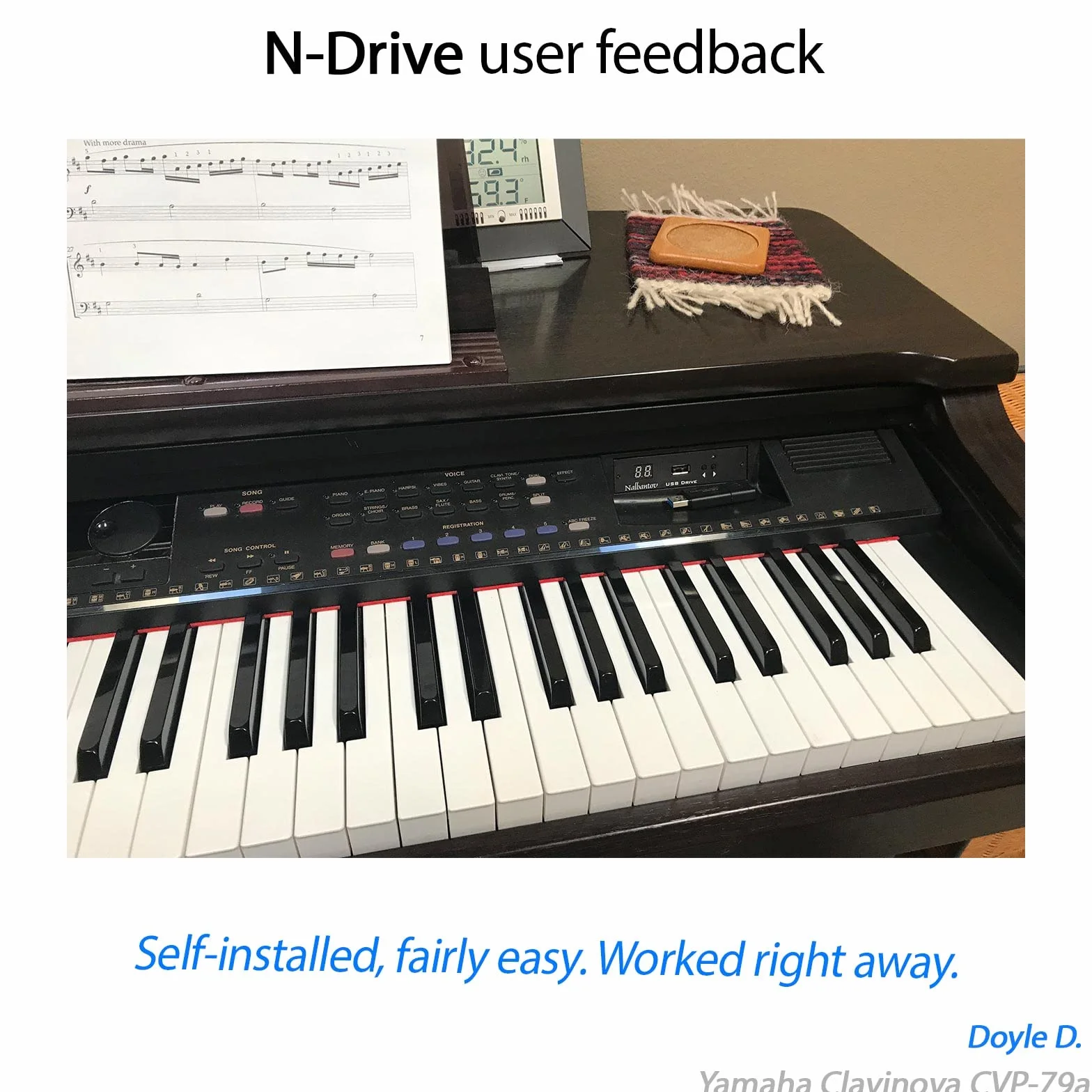 N-Drive 100 Émulateur de Lecteur de Disquette USB pour Yamaha Clavinova CVP 59/69/79 (A and S Versions Also)