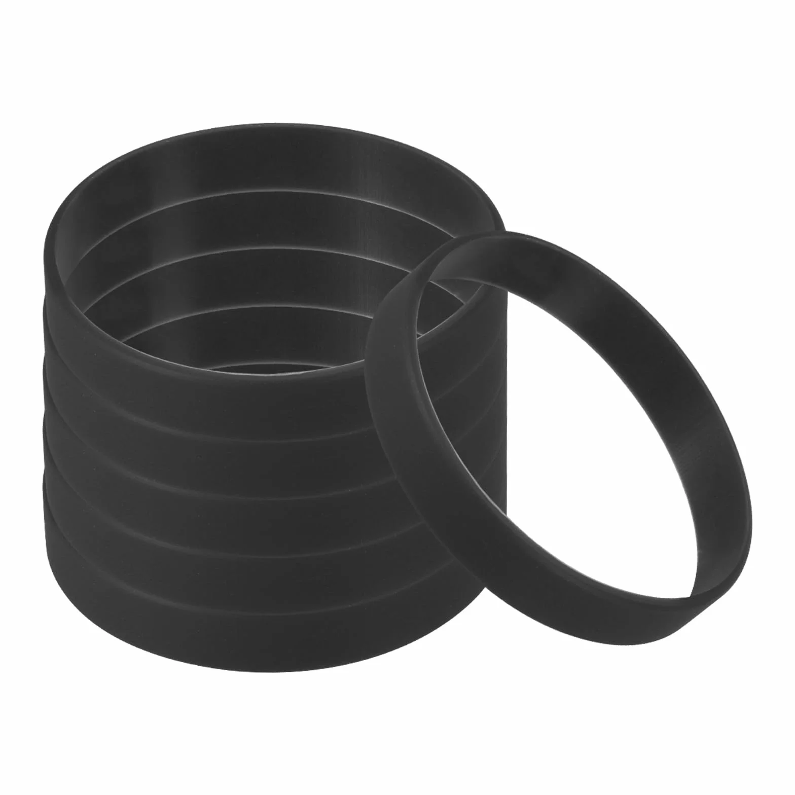 PATIKIL Bracelets en Silicone, Lot de 6 Bracelets Élastiques Vierges Colorés pour Adultes, Noir