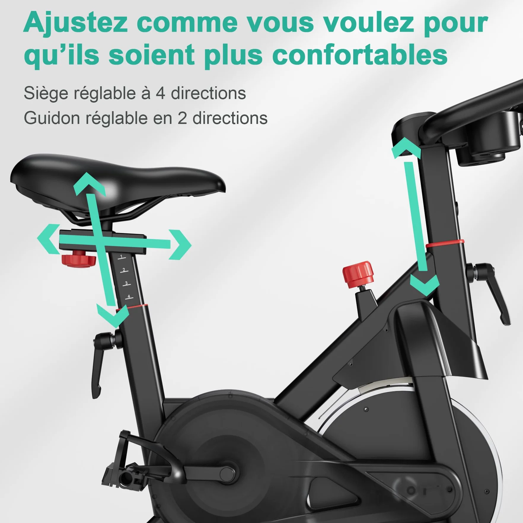 Vélo d'Appartement 32 Niveaux de Résistance avec APP, Charge Maximale 136 kg