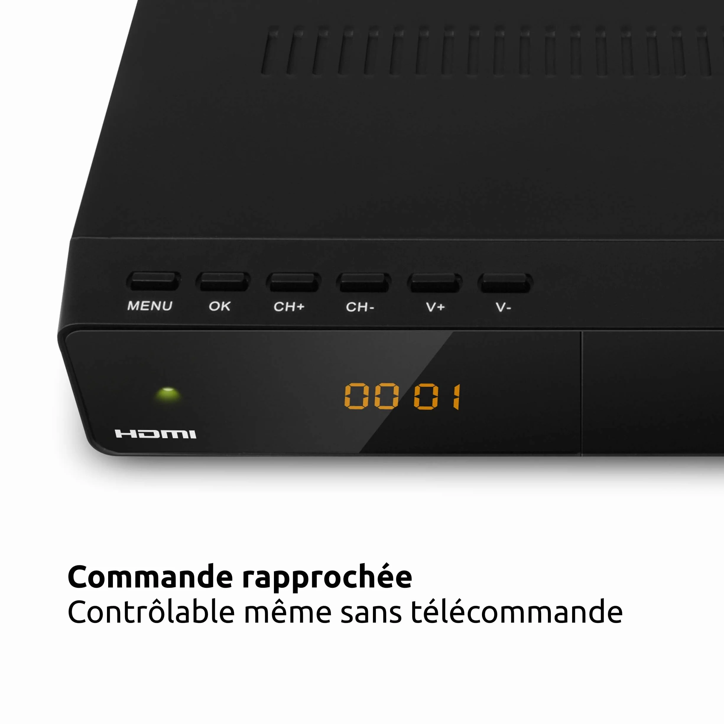 TechniSat HD-S 261 - Récepteur Satellite HD Compact (Sat DVB-S/S2, HDTV, HDMI, USB, liste préinstallée, minuterie, Commande Locale, télécommande) Noir