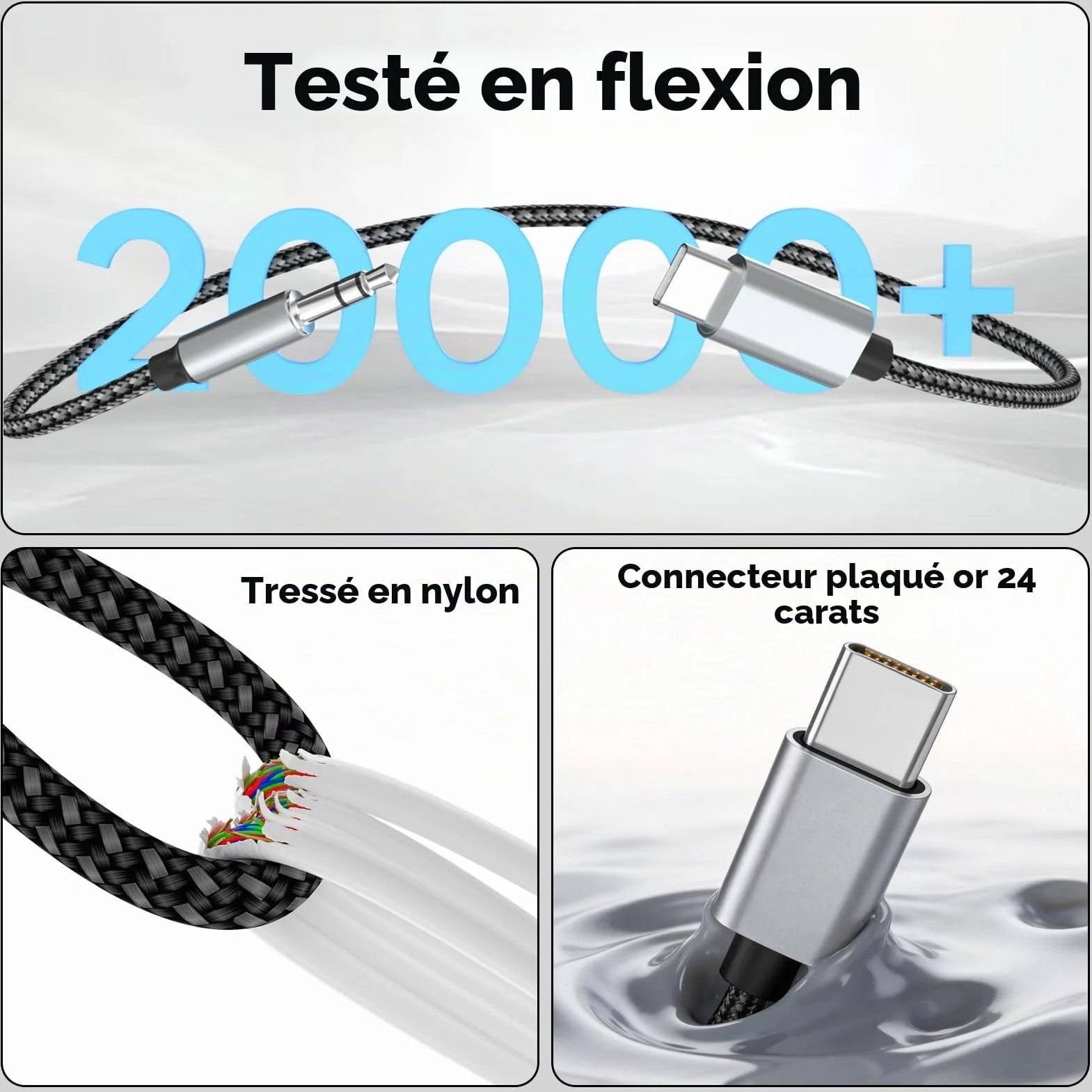 Câble USB C vers Jack 1.5M,USB C vers Auxiliaire Prise Jack 3,5mm,Adaptateur USBC Jack 3.5mm Compatible avec iPhone 17 Air Pro Max/16/15,Samsung Galaxy,S25/S24/S23 Ultra,iPad,Huawei P40/Mate40
