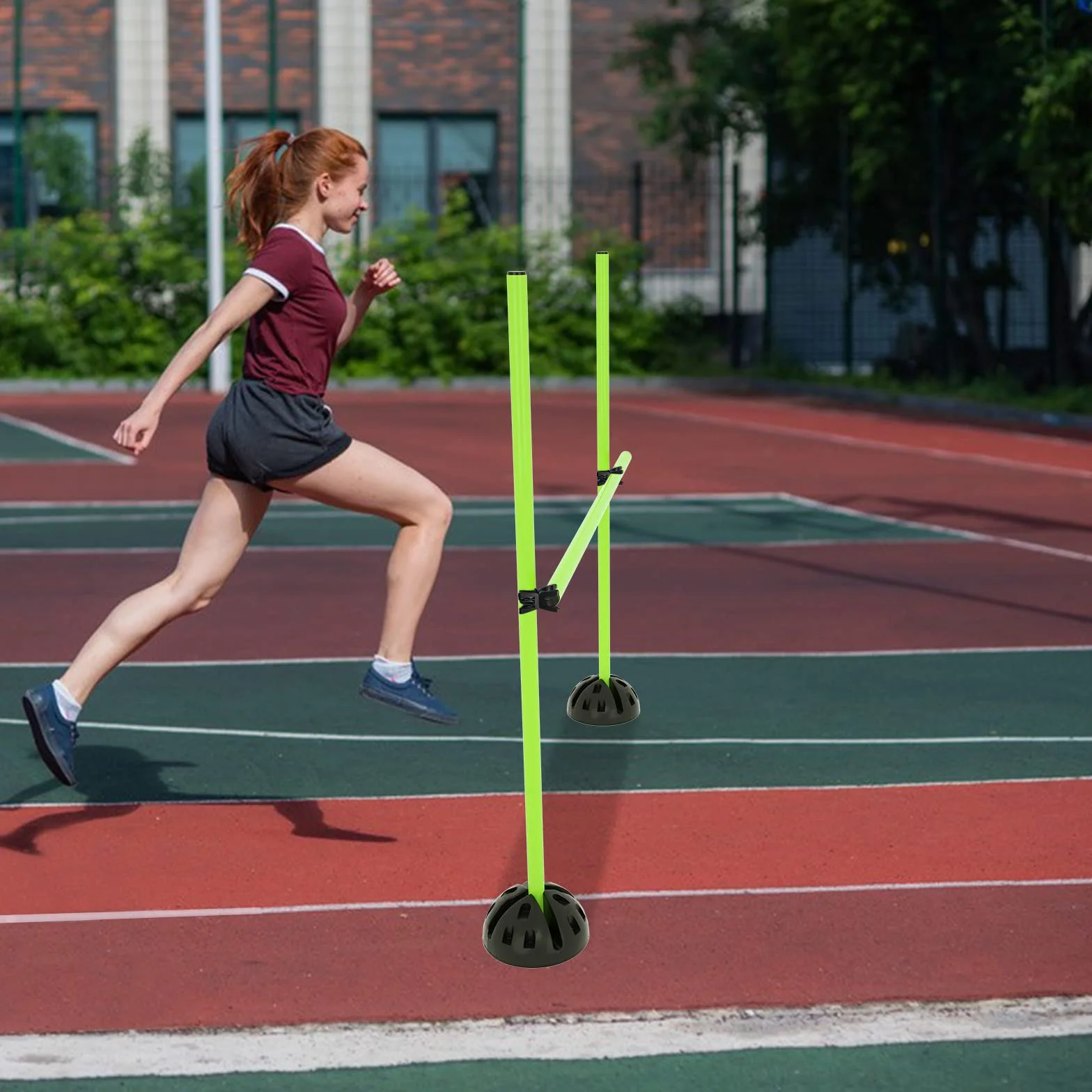 Lot de barres de saut pour entraînement d'agilité conditionnelle, slalom - 15 x 100 cm, 10 pieds en X, 10 clips