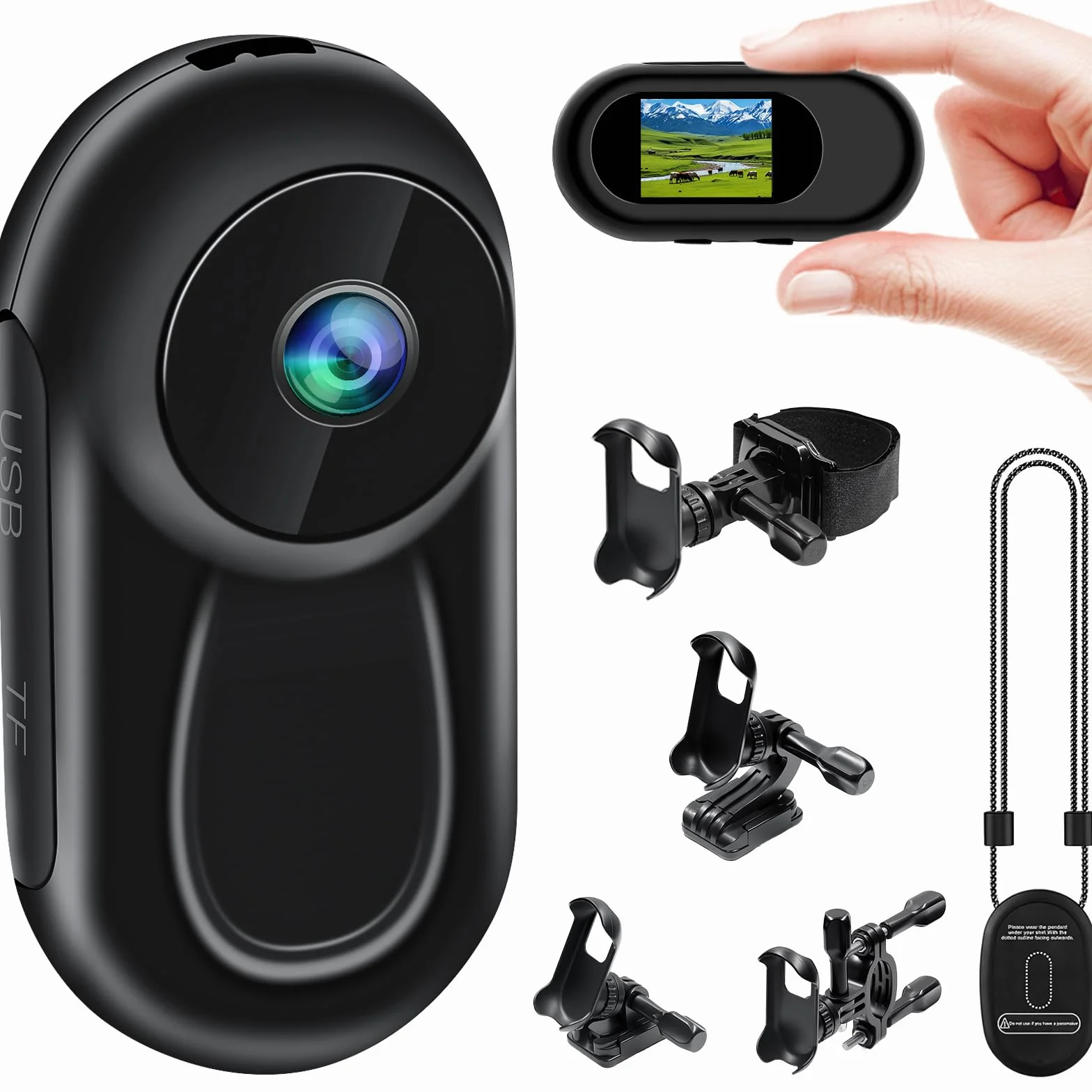 TANGMI Camera Sport Mini, Support Magnétique Moto 360, Dashcam Moto 1080P Grand Angle 120°, Vision Nocturne