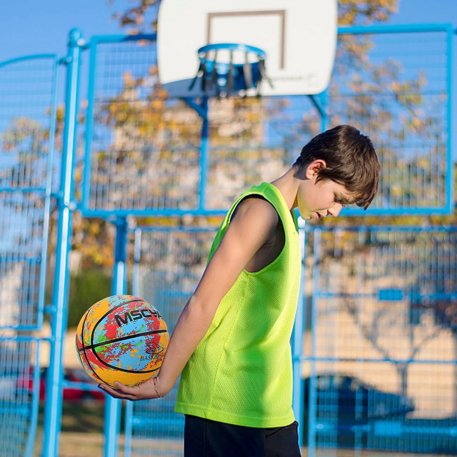 Ballon de Basket Taille 5 et 3 pour Enfants, Extérieur en Caoutchouc