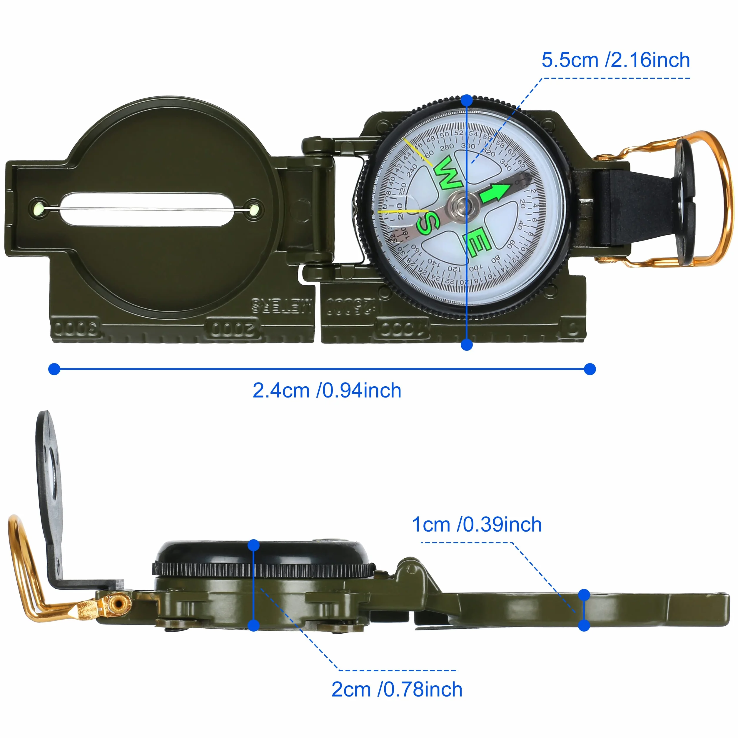 Boussole Militaire Professionnelle pour Navigation, Camping, Randonnée