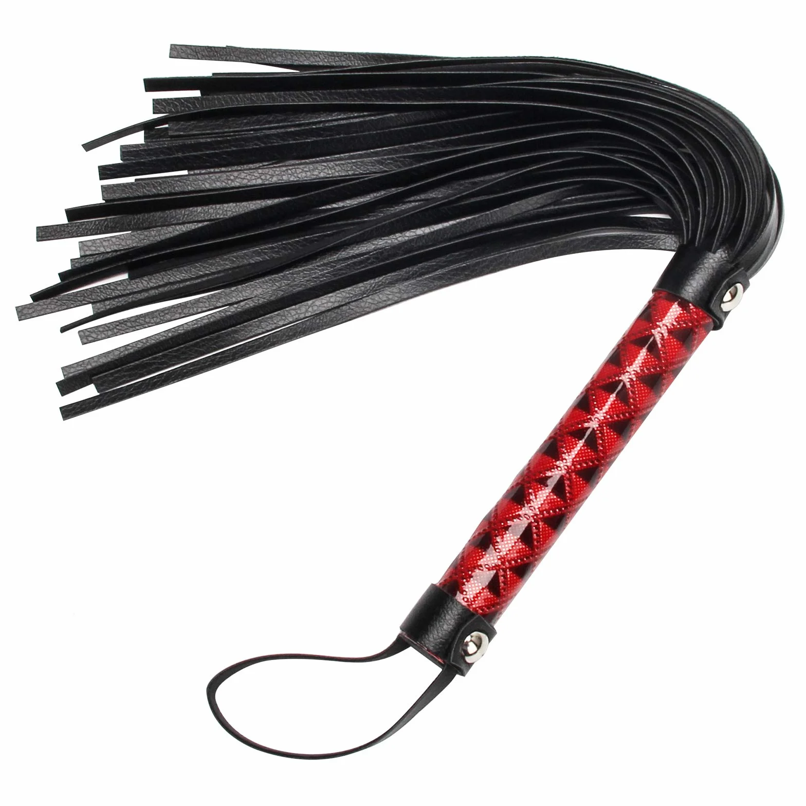 Cravache d'équitation en cuir synthétique 39,5 cm noir pour cheval