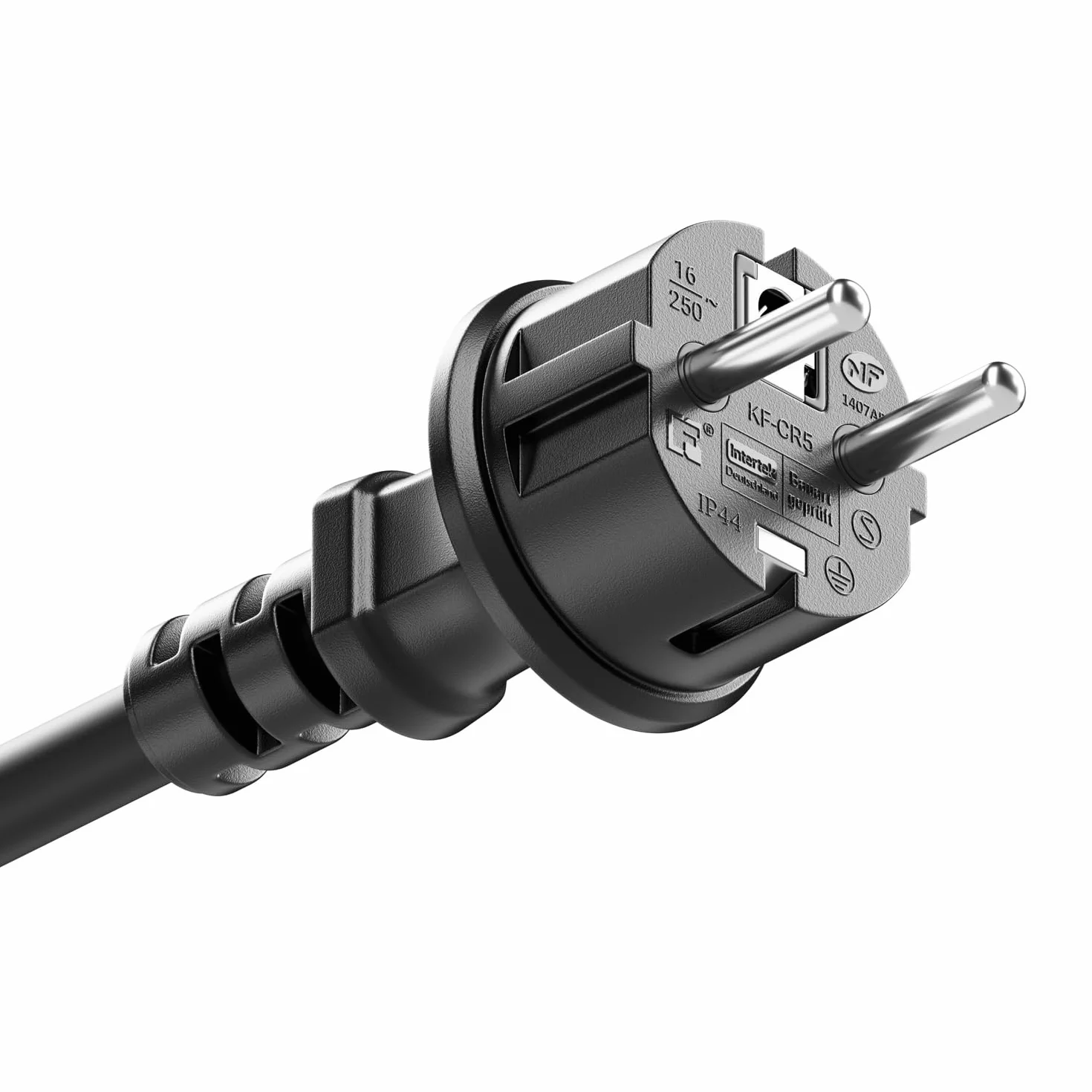 deleyCON 2m Câble Rallonge Extérieur Électrique IP44 H07RN-F 3G1.5mm² Noir