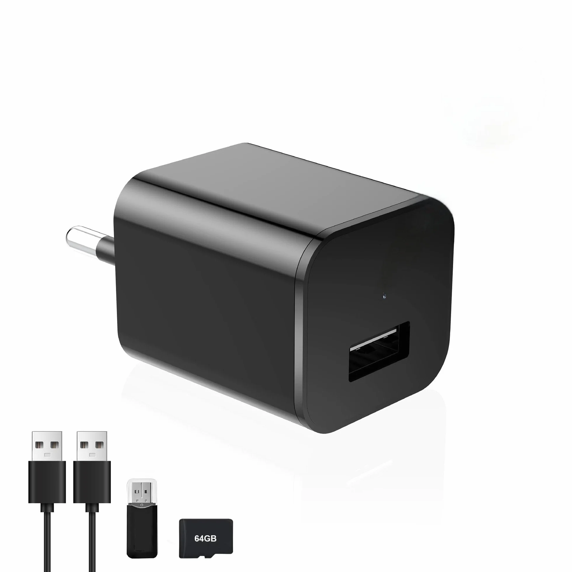 DUVIX Caméra Espion Cachée Chargeur USB 64GB 1080P HD, Caméra de Surveillance avec Détection de Mouvement et Vision Nocturne, Mini Caméra Sécurité Portable Maison Bureau