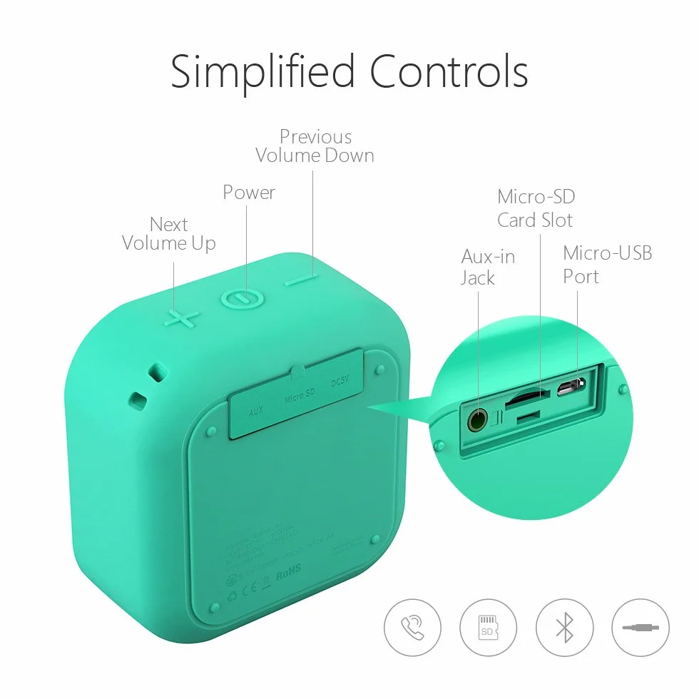 MIFA A1 Enceinte Portable, Haut Parleur Bluetooth et IP56 étanche et Anti-Poussière, Temps 15 Heures, Port Micro SD et Microphone Intégré