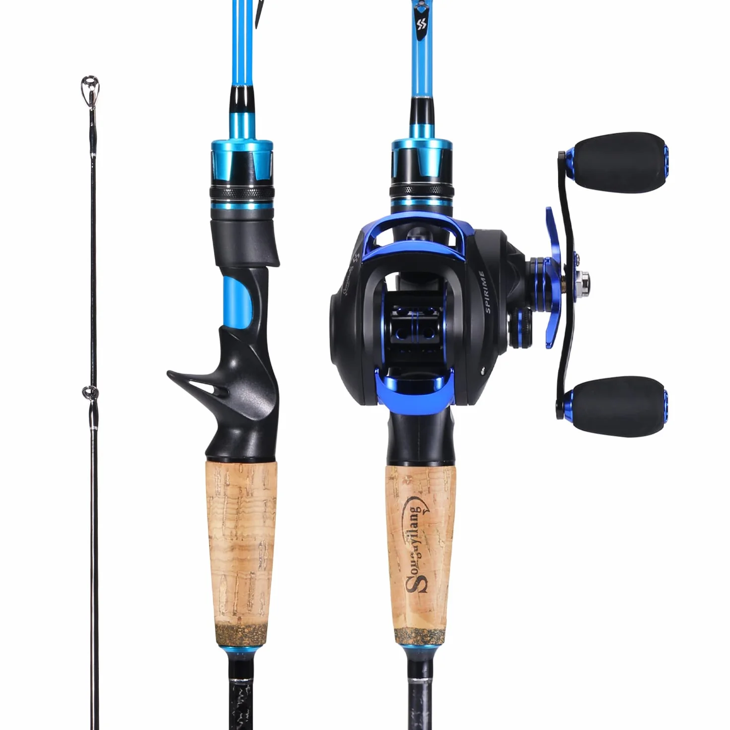Sougayilang Canne à pêche et moulinet 1,8 m 2,1 m MH 2 sections