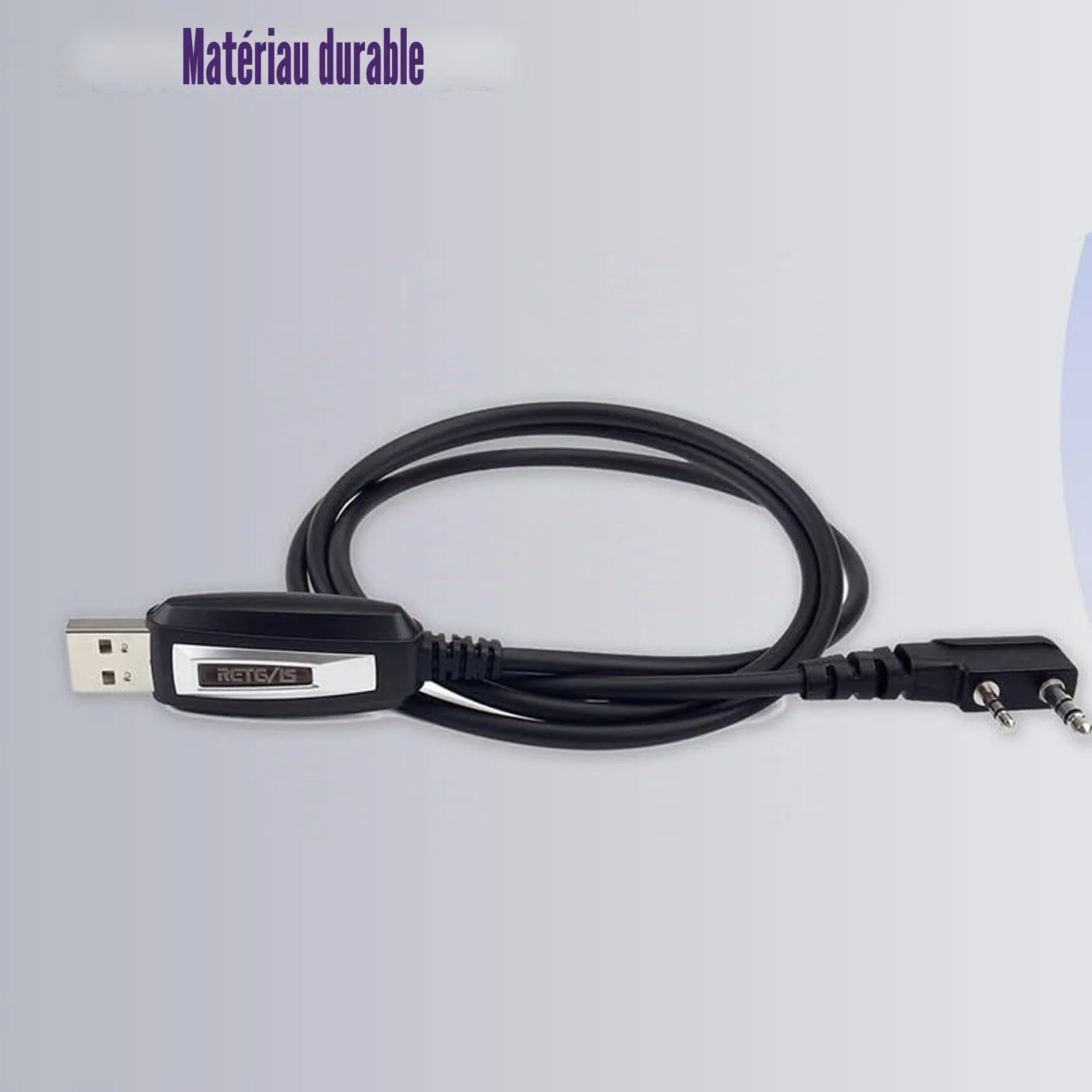 Retevis Câble Programmation pour Talkie Walkie Programmateur USB compatible avec Baofeng UV-5R BF-888S Radtel Quansheng UV-K5, RT24 RT27 RA79 H777H RT668 RT5R Win10/Win11 (1 pièce)
