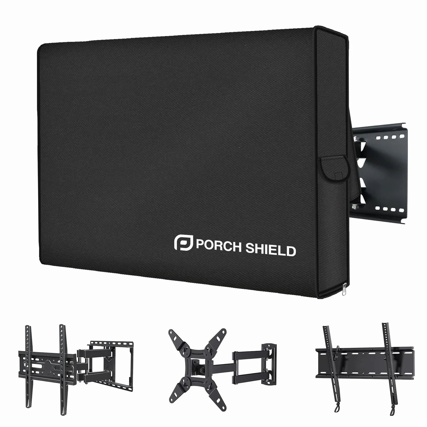 Porch Shield Housse de protection complète pour TV d'extérieur de 40 à 43" – Protection complète contre les intempéries pour TV LCD, LED, compatible avec supports muraux et supports (noir)