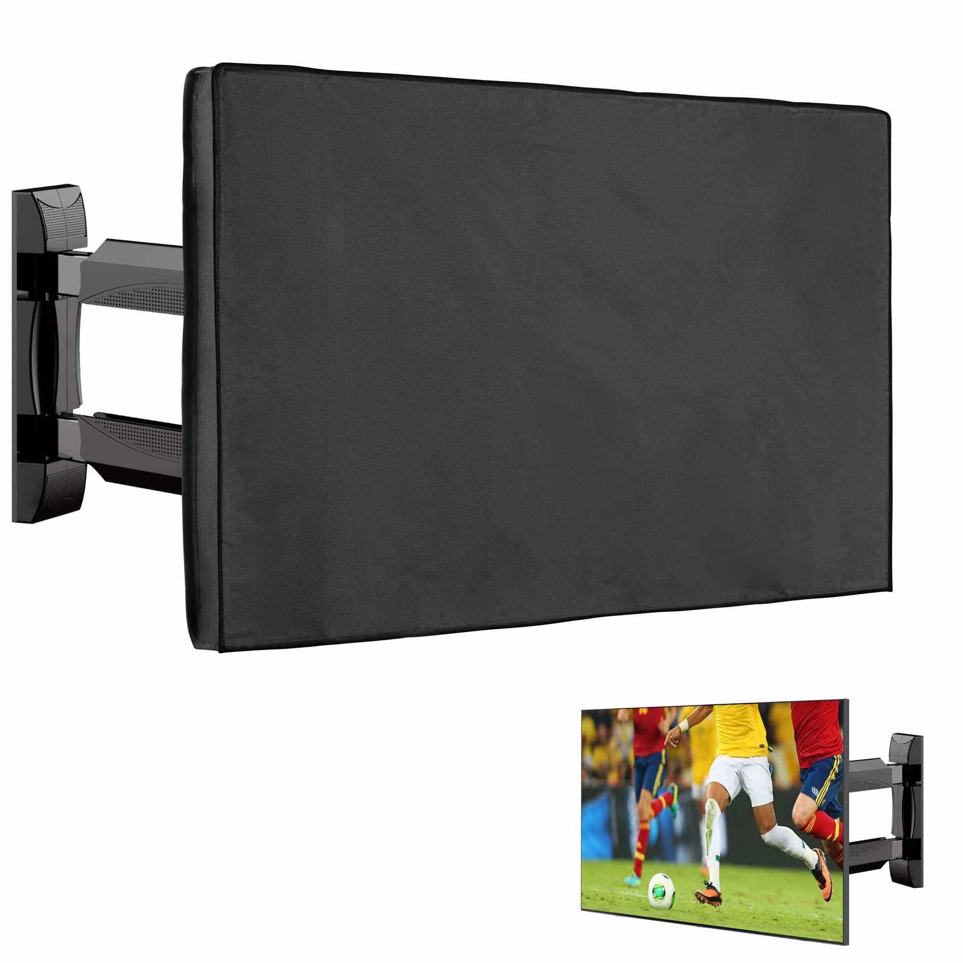kwmobile Housse écran TV compatible 75" TV - Housse protection TV extérieure contre intempéries poussière éclaboussures noir