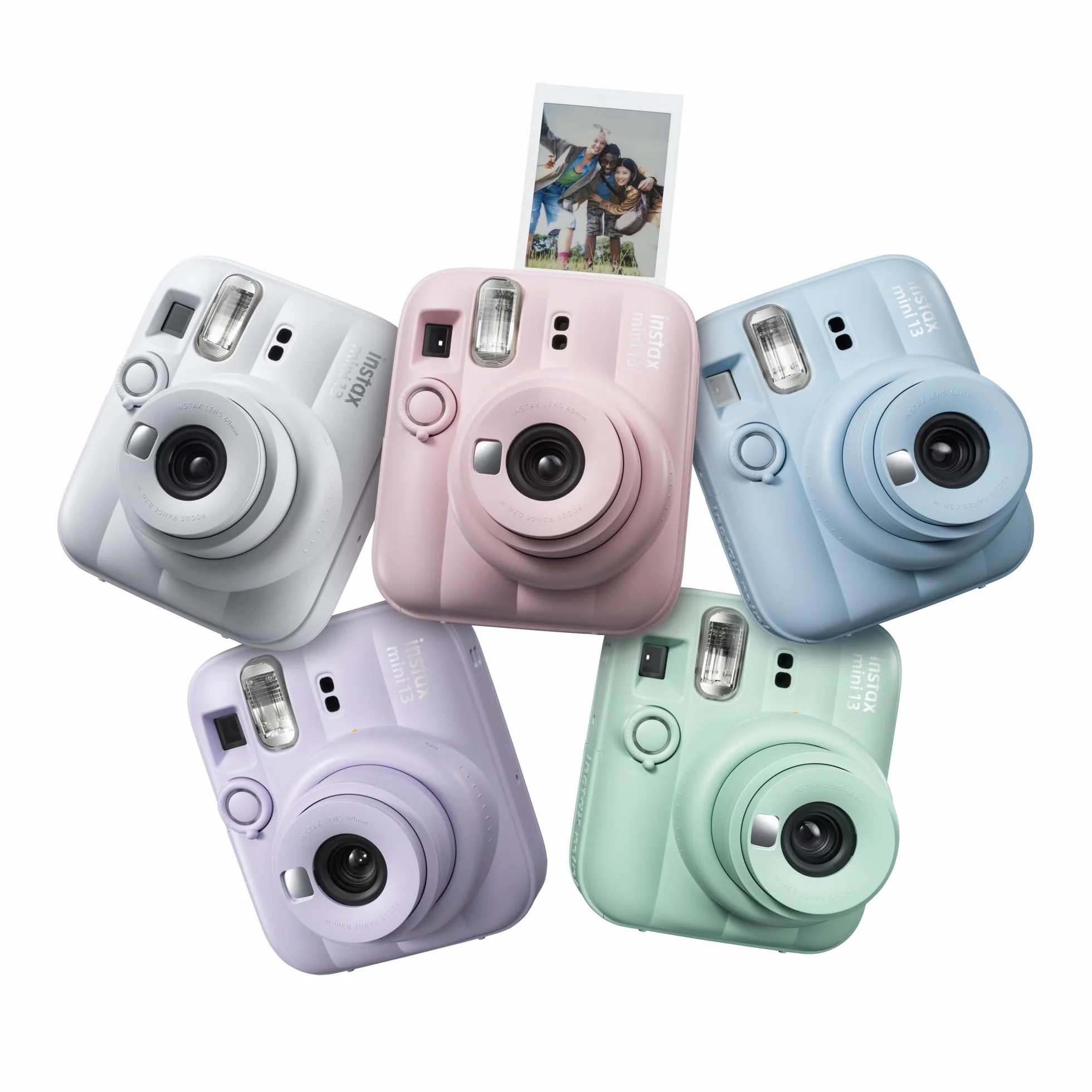 Appareil Photo instantané instax Mini 13 avec Flash Automatique intégré, Miroir pour Selfies intégré, Mode Gros Plan et retardateur, Bleu Glacé