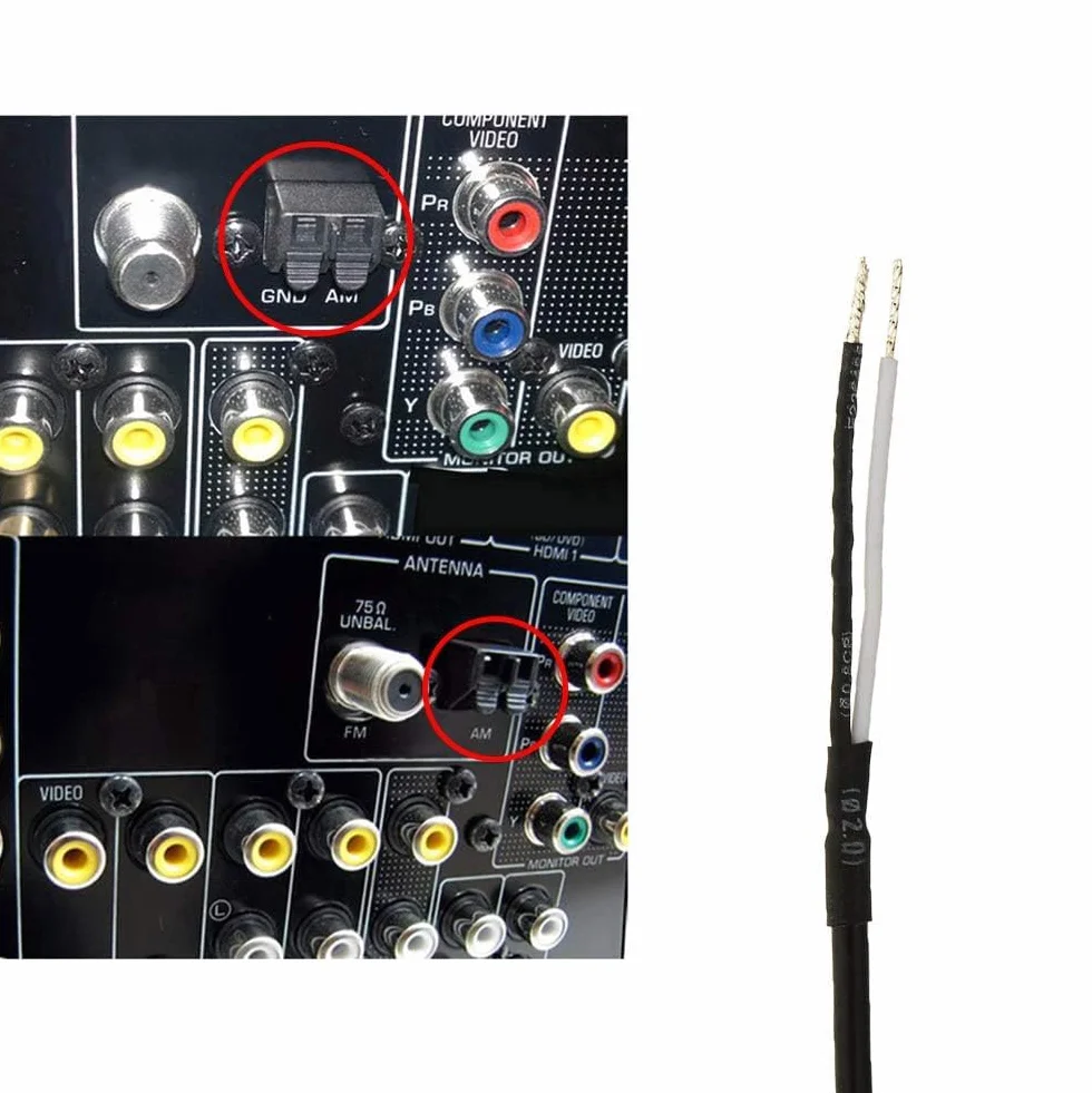 Bingfu Antenne Radio AM Cadre avec 2 Broches Fil Nu Antenne Chaine HiFi Intérieur Compatible avec Denon Pioneer Onkyo HiFi Récepteur Stéréo Bluetooth AV Audio Système Cinéma Home