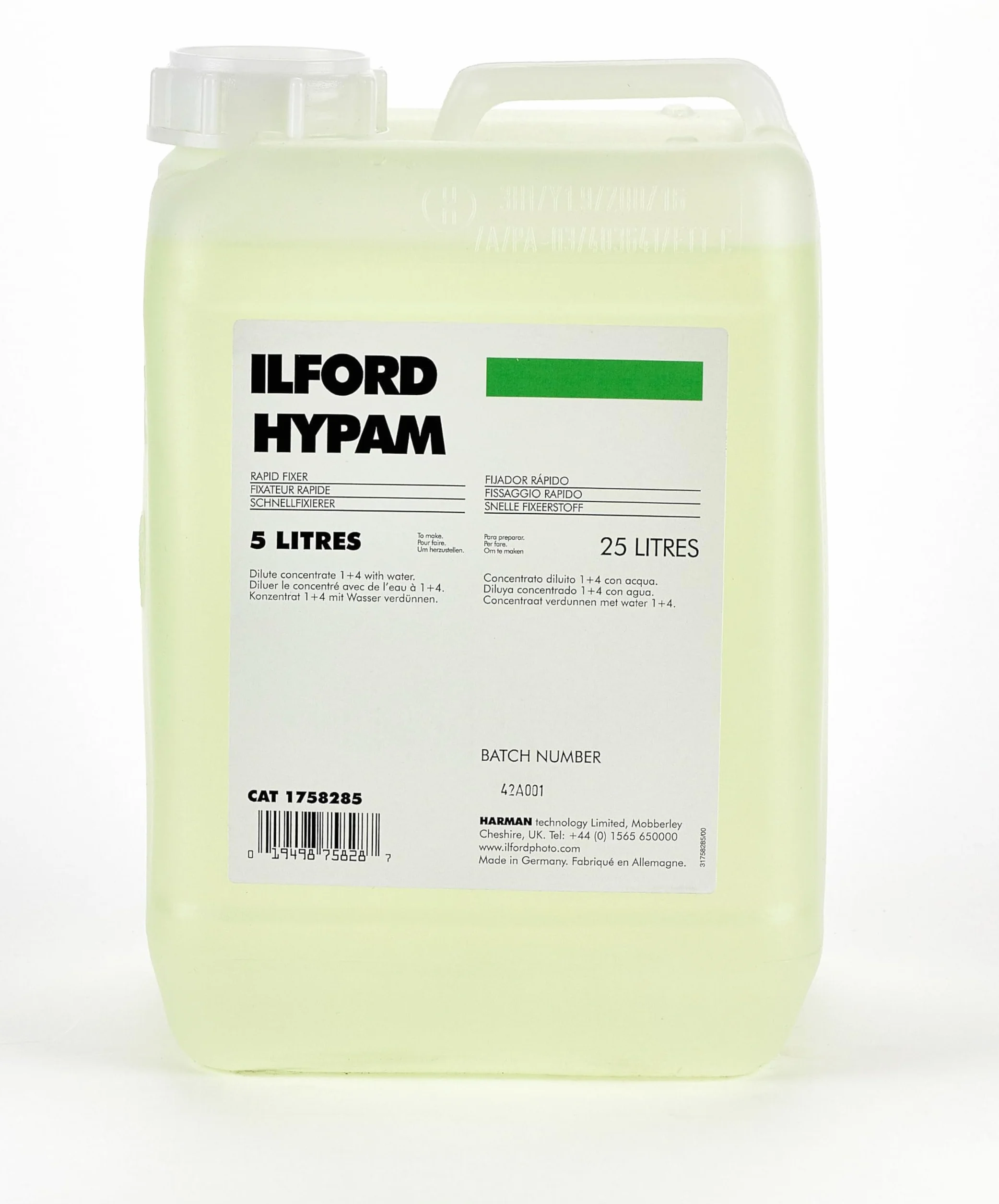 Ilford Hypam fixateur liquide pour films et papiers N&B. 5 litres