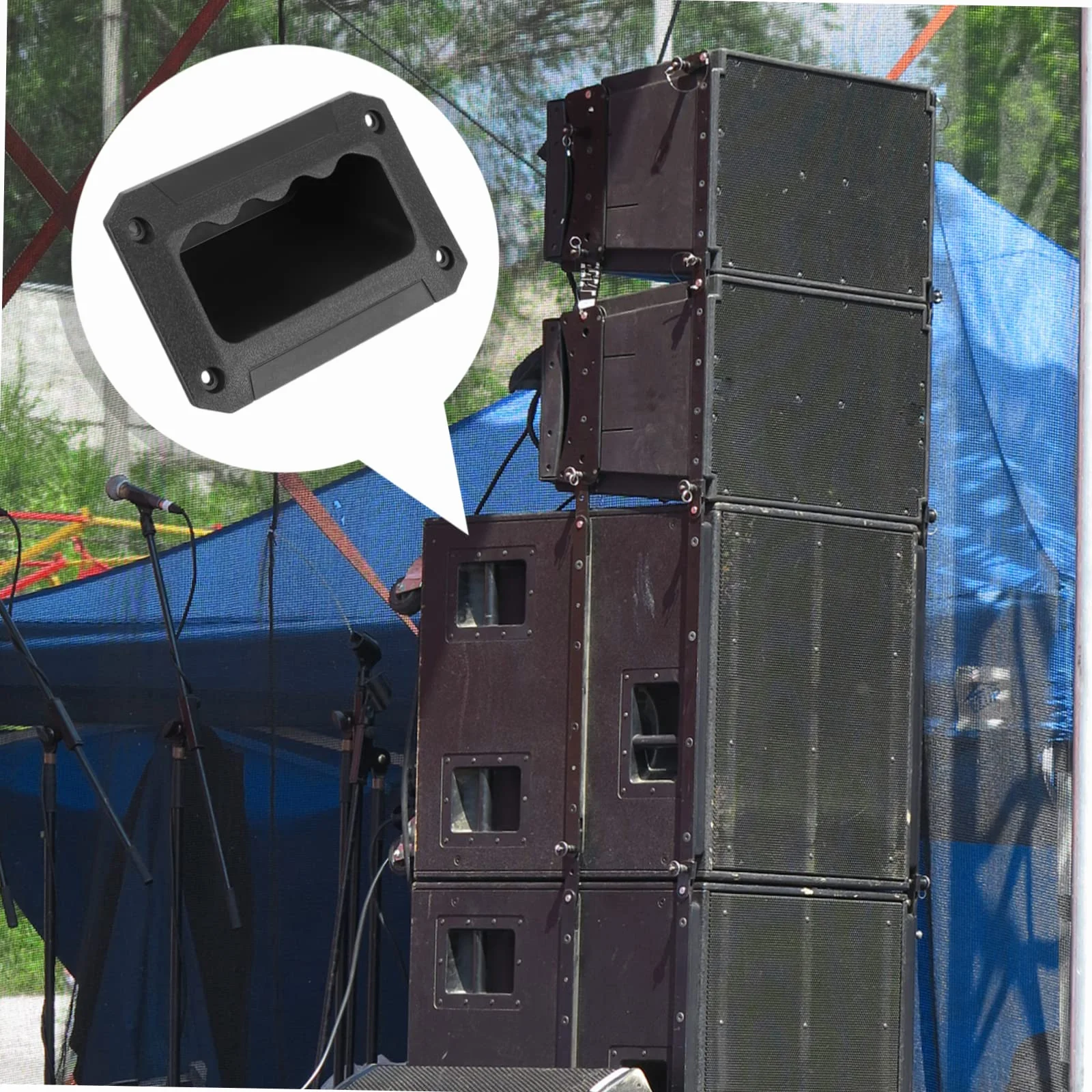 Mikikit Poignées de Remplacement Facile à Installer ou Haut-Parleur en ABS Noir pour Fixation Sécurisée Lot de 8 et Boîtier D'instrument sur Enceinte Amplificateur