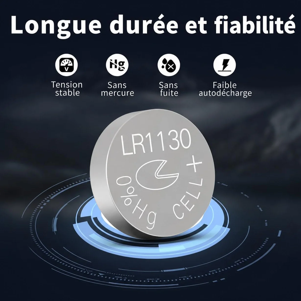 PKCELL LR1130 AG10 Piles Bouton alcaline Longue durée Lot de 20