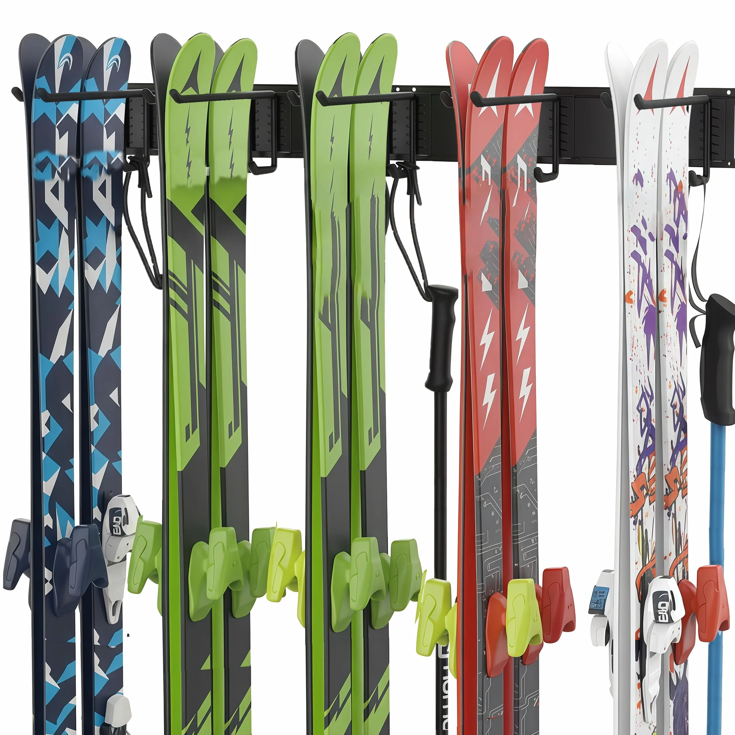 Support mural pour 10 paires de skis et snowboards 136 kg