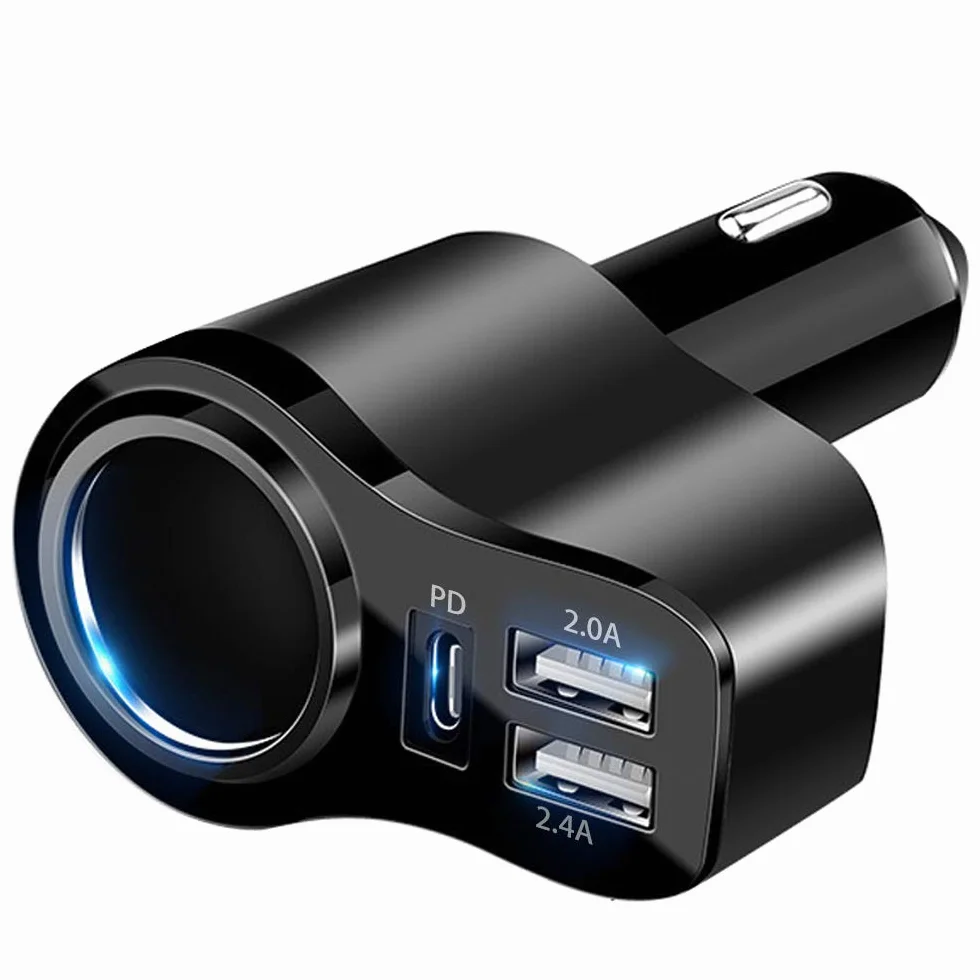 𝟒 𝐞𝐧 𝟏 Chargeur Allume Cigare USB,𝟒𝟖𝐖 PD3.0 Allume Cigare Rapide Chargeur Voiture USB C,Adaptateur Prise Allume Cigare USB pour iPhone 17/Air/16/15 Pro Max,iPad,Samsung Galaxy S25 S24, Huawei