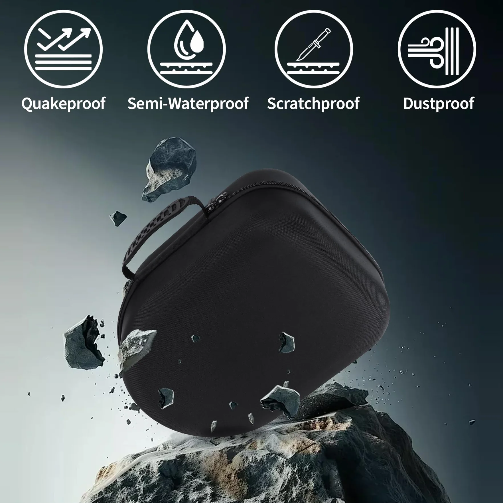 Dur Étui de Protection Compatible avec Meta Quest 2/3/3S Virtual Reality Casque et Accessoires de Contrôleur (Noir)