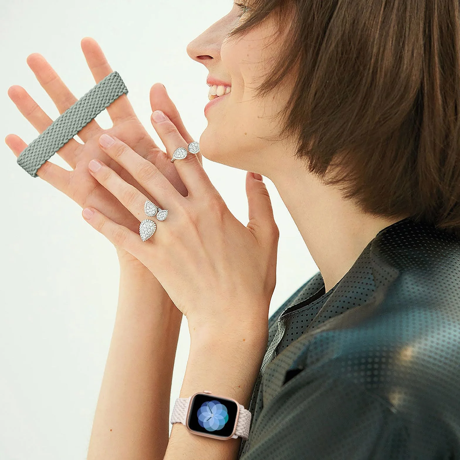 Mastten 4 Pack Bracelets Compatible avec Bracelet Apple Watch 40mm 41mm 38mm 42mm pour Femmes Hommes, Bracelet Sport en Nylon Tressé pour iWatch SE2 SE 11 10 9 8 7 6 5 4 3 2 1 Ultra