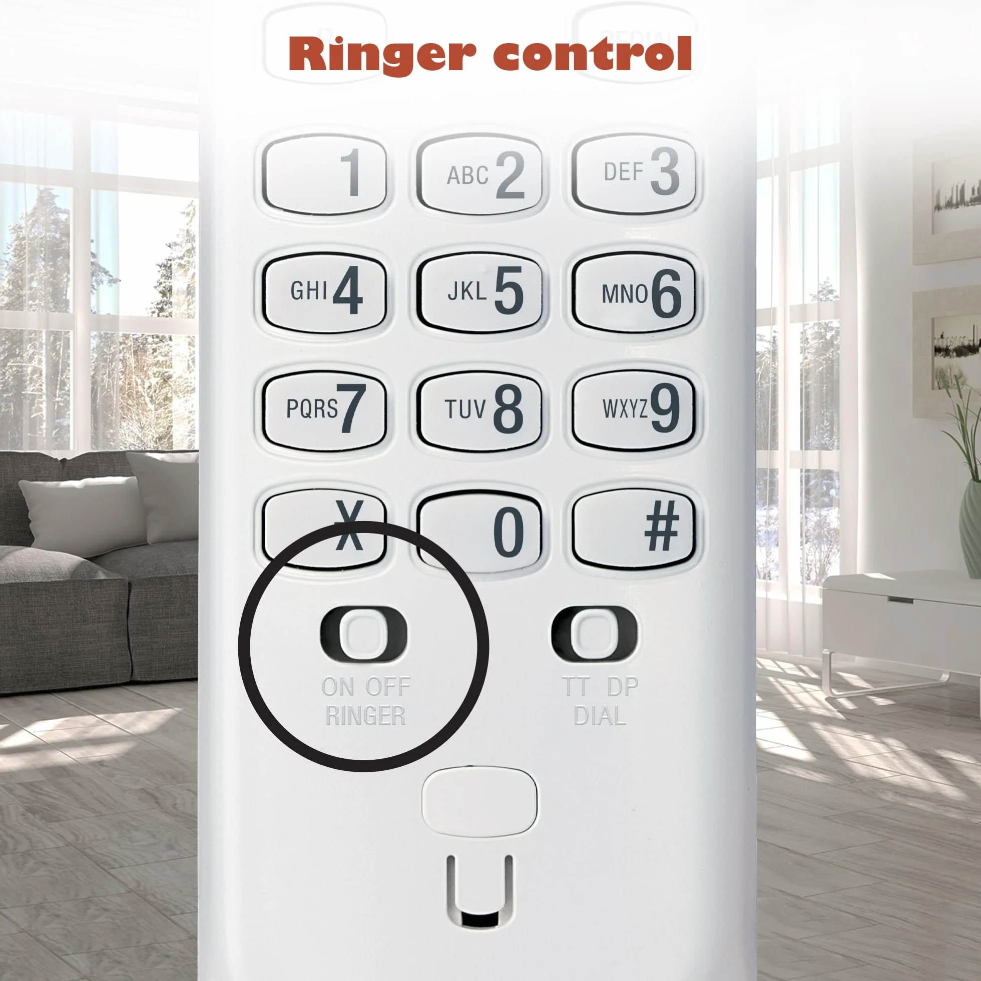 VTech CD1100 Téléphone Filaire Fixe Mural avec Touche de Recomposition, Contrôle Sonnerie et Volume