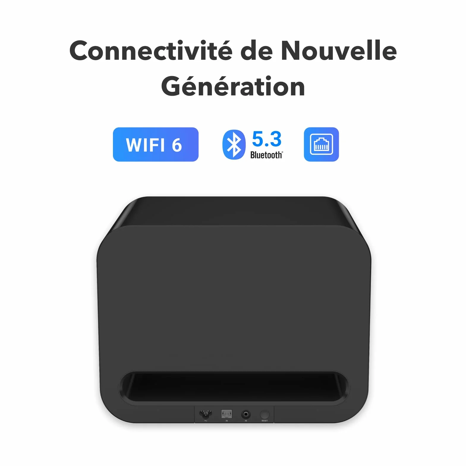 WiiM Sub Pro Caisson de Basses sans Fil Intelligent 8" 250 W AI RoomFit Wi-Fi 6 BT 5.3 Noir