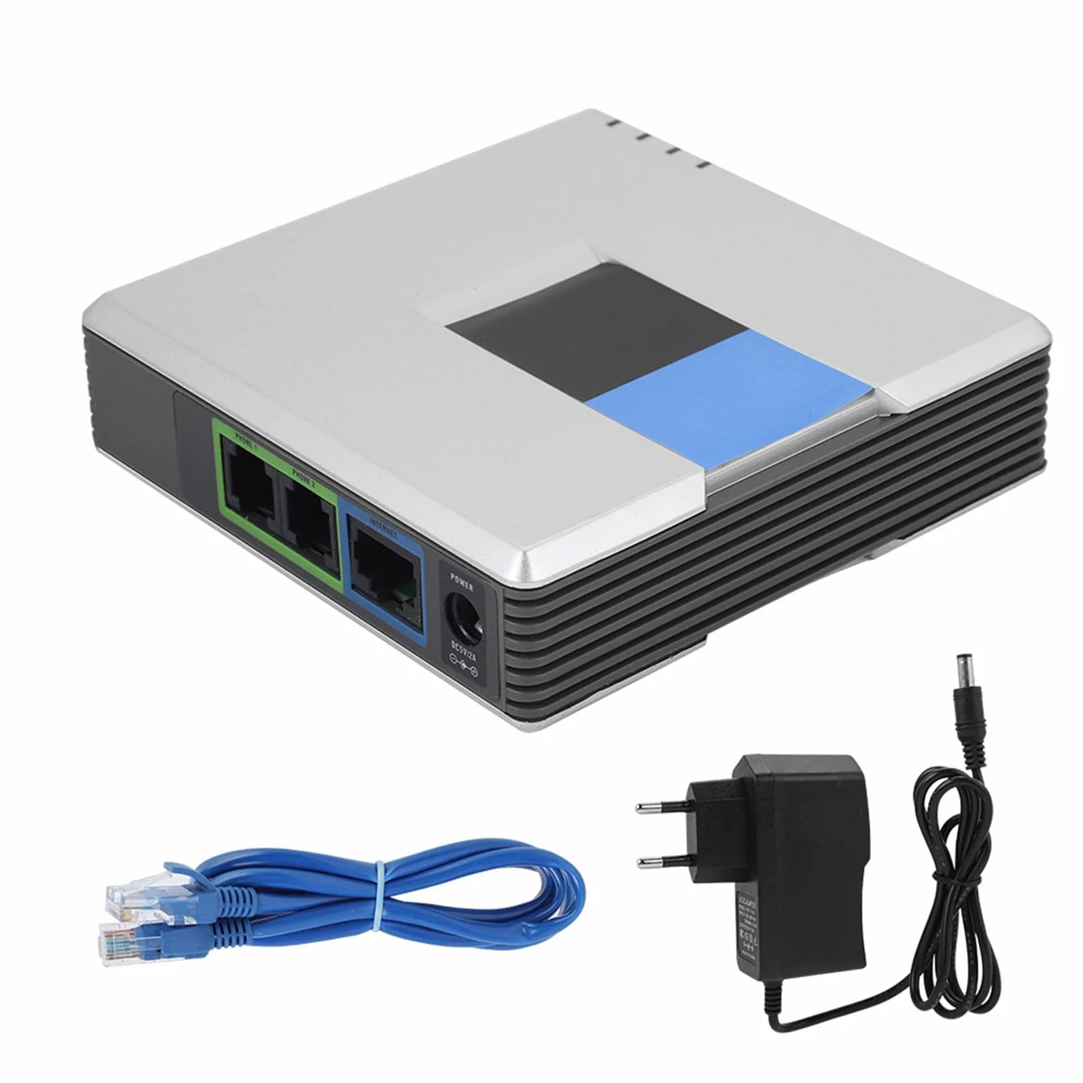 Passerelle, Adaptateur de Téléphone Internet, Prise en Charge Durable, Passerelle VoIP du Protocole SIP V2 pour Le Bureau (Prise UE)