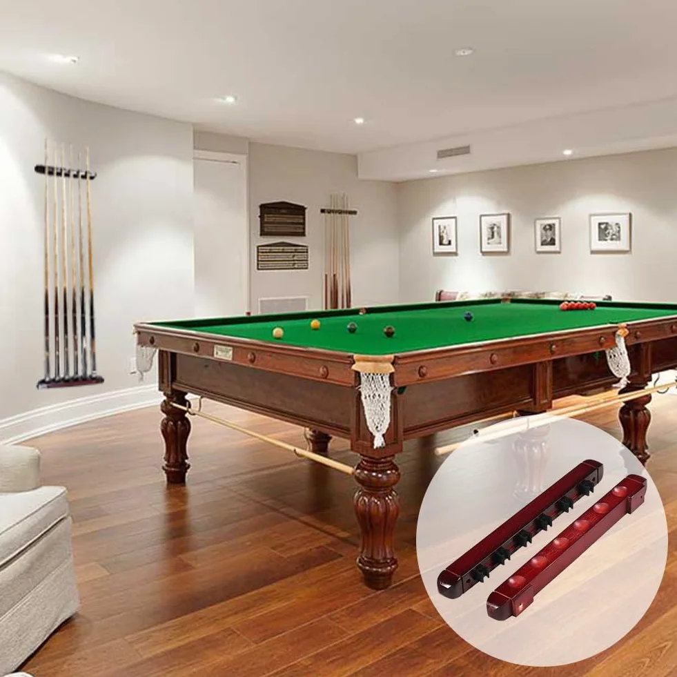 Helweet Support de Queue de Billard Mural 6 Trous 39cm